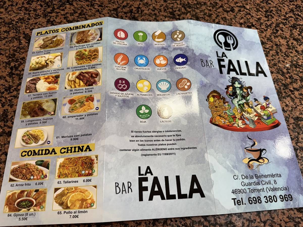 Bar la Falla меню