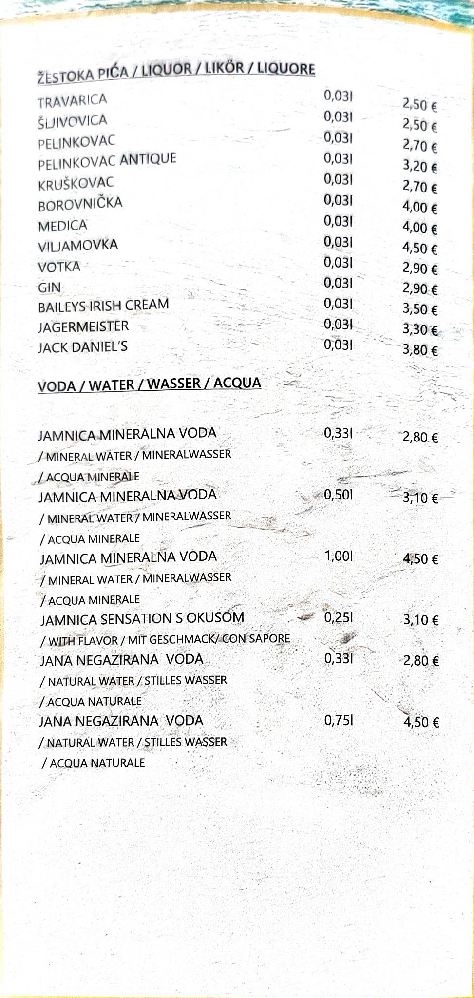 Restoran Zeus меню