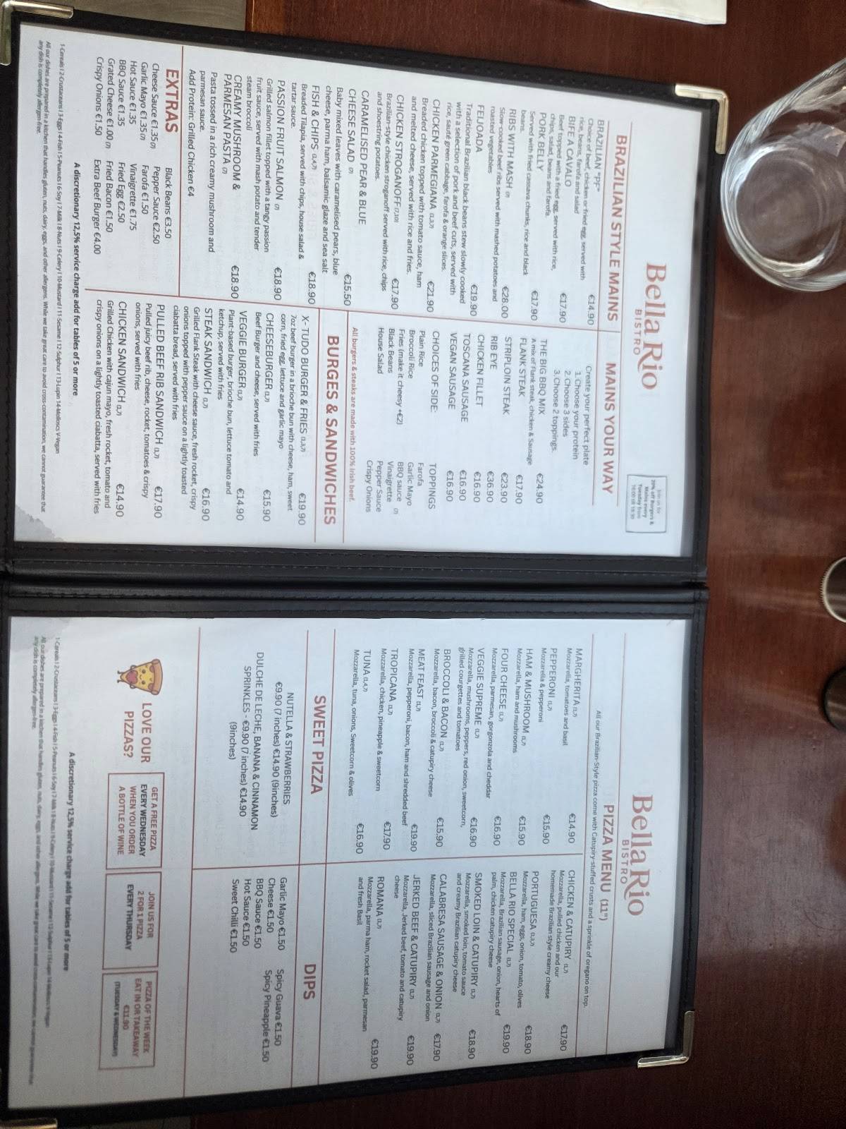 Bella Rio Bistro меню