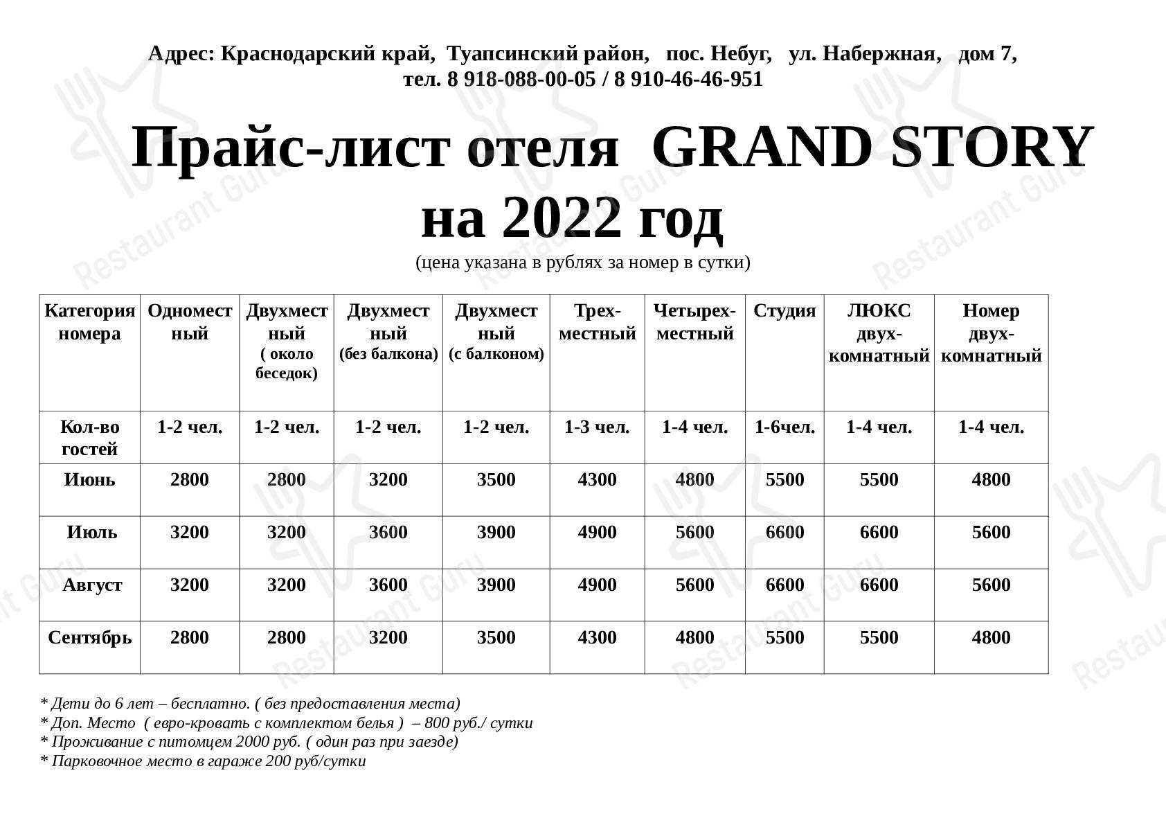Меню Белый слон - еда и напитки