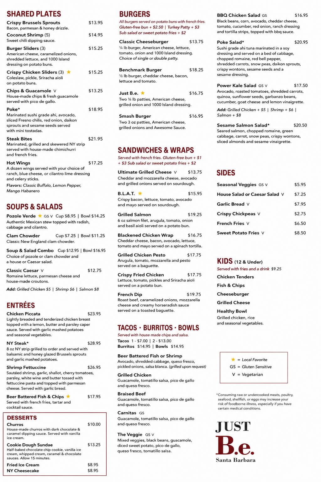 Benchmark Eatery меню