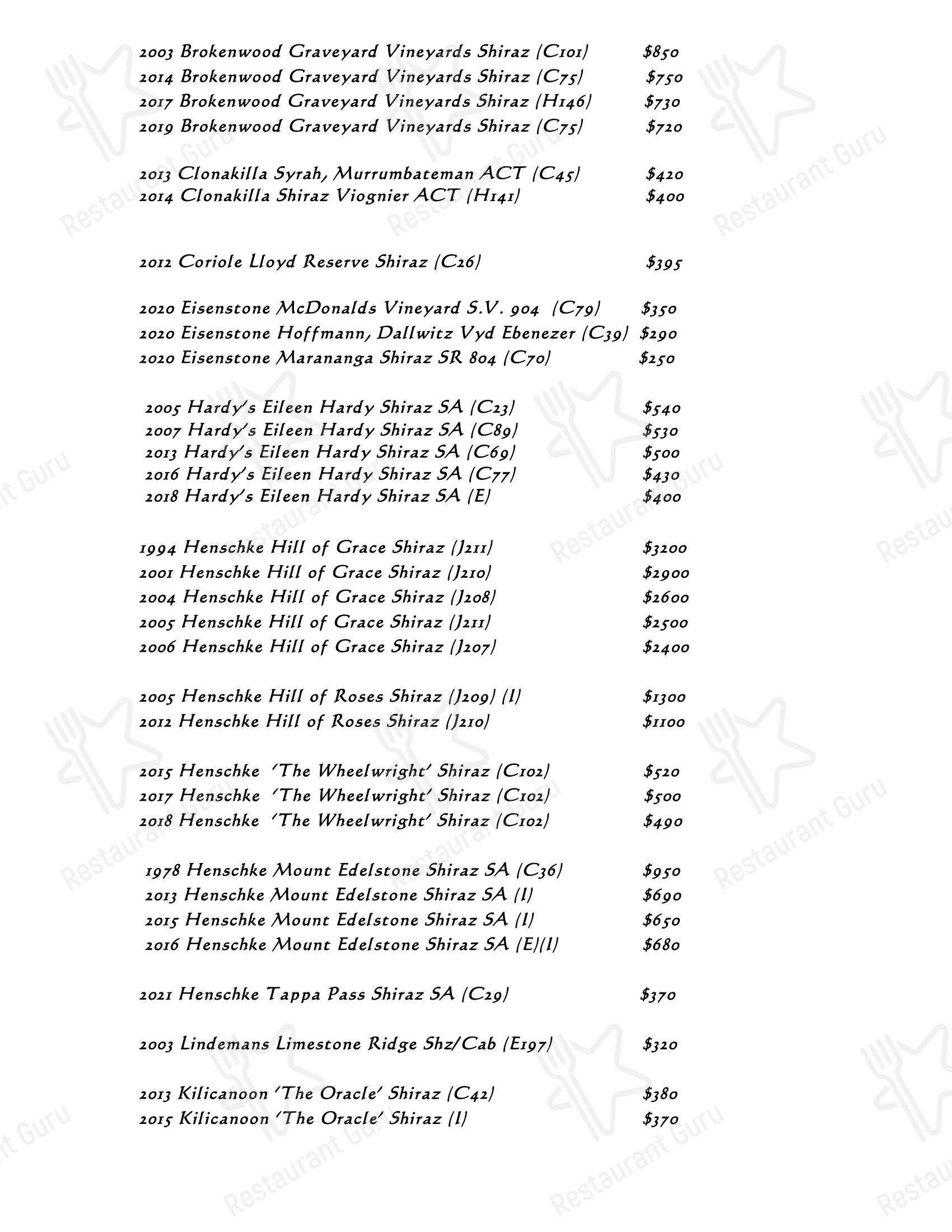 Меню ресторана Beppi's Italian - Drink menu