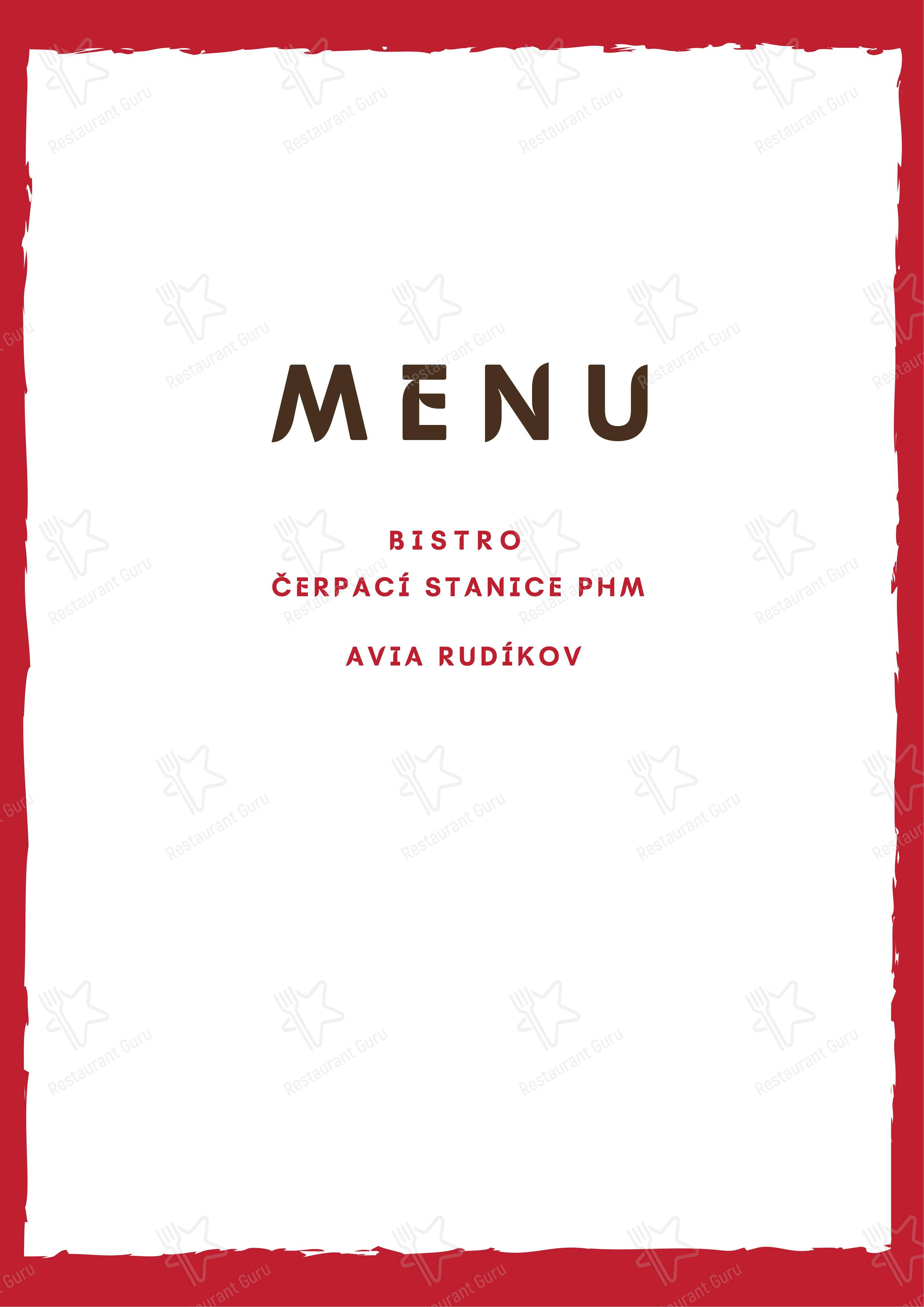 Меню ресторана Bistro ČS Rudíkov в Rudíkově