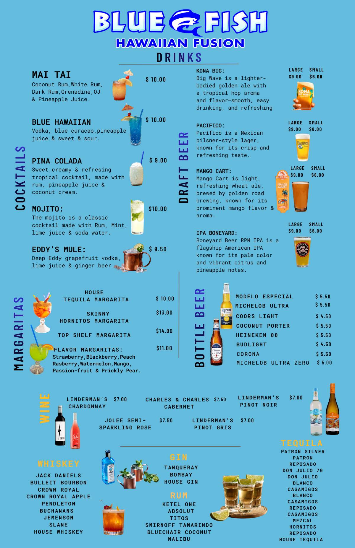Blue Fish Hawaiian Fusion меню
