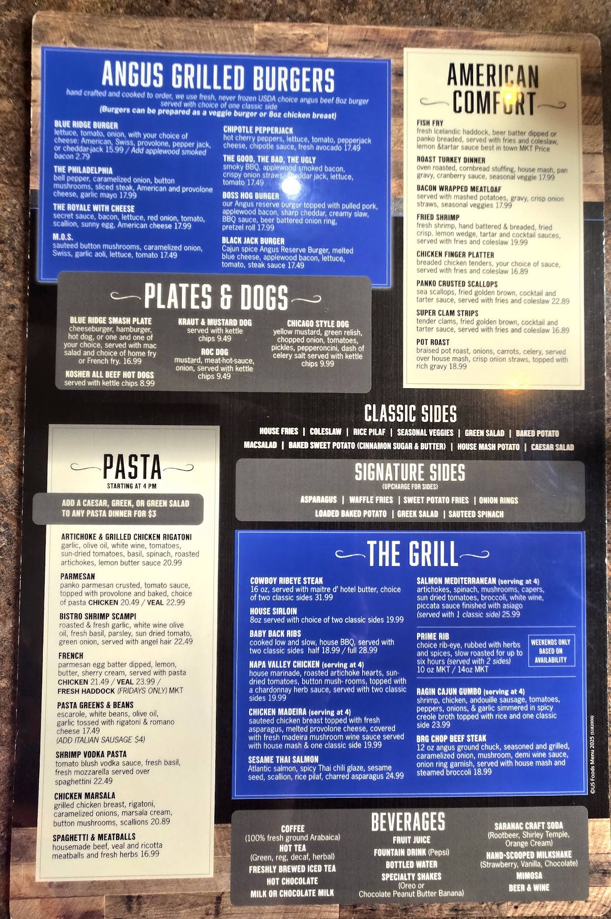 Blue Ridge Grill меню