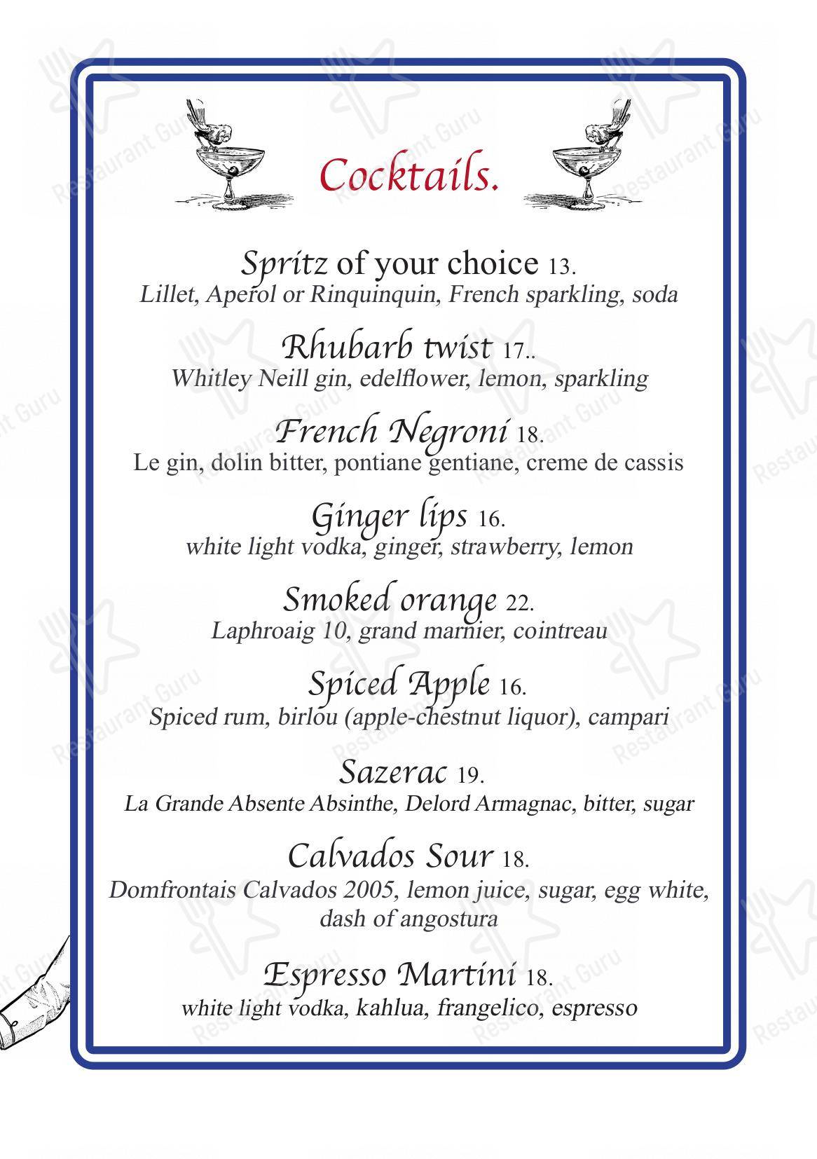 Меню паба и бара Bon Ap' Petit Bistro - Wedding Menu