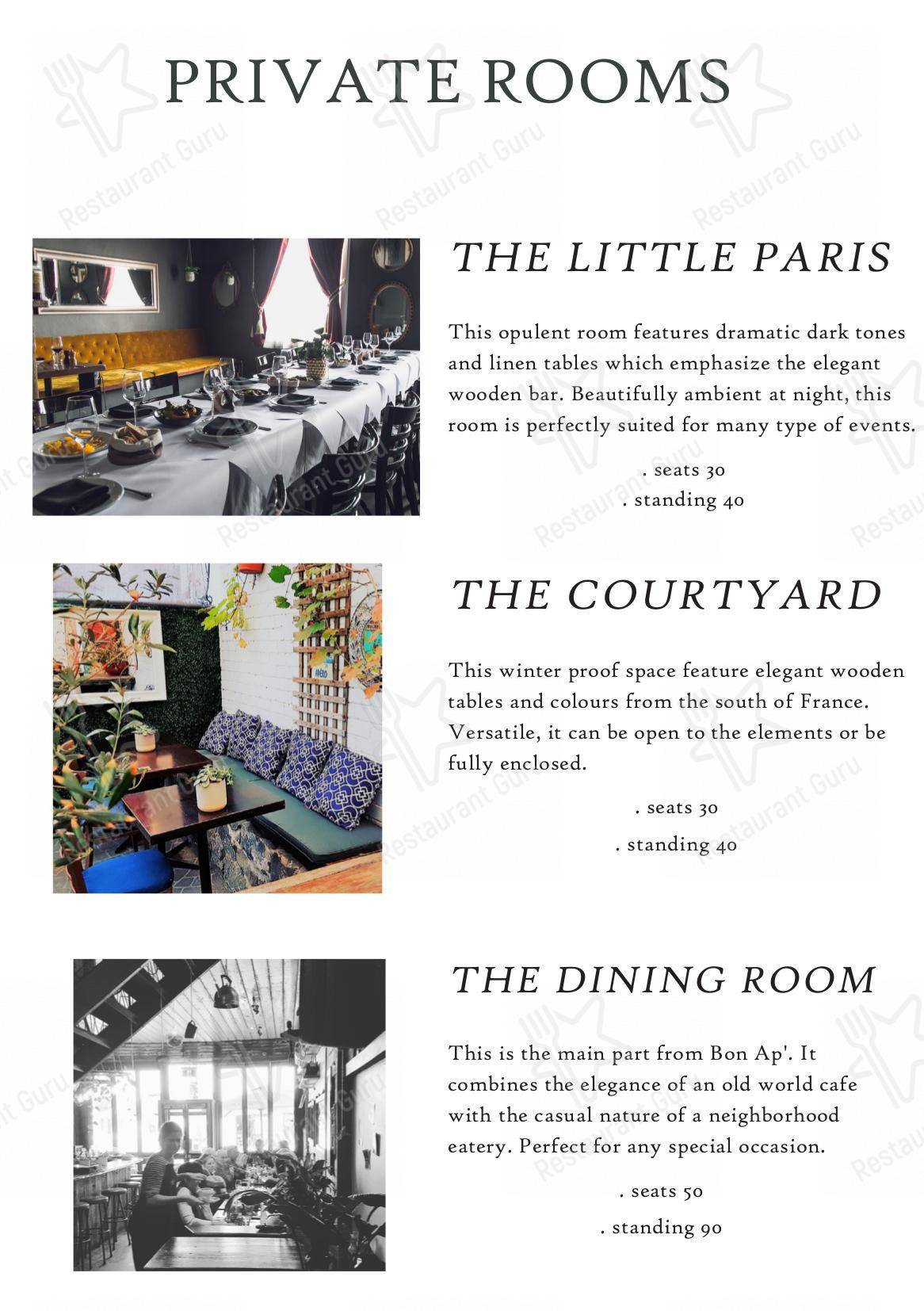 Bon Ap' Petit Bistro в Фицрое - Wedding Menu