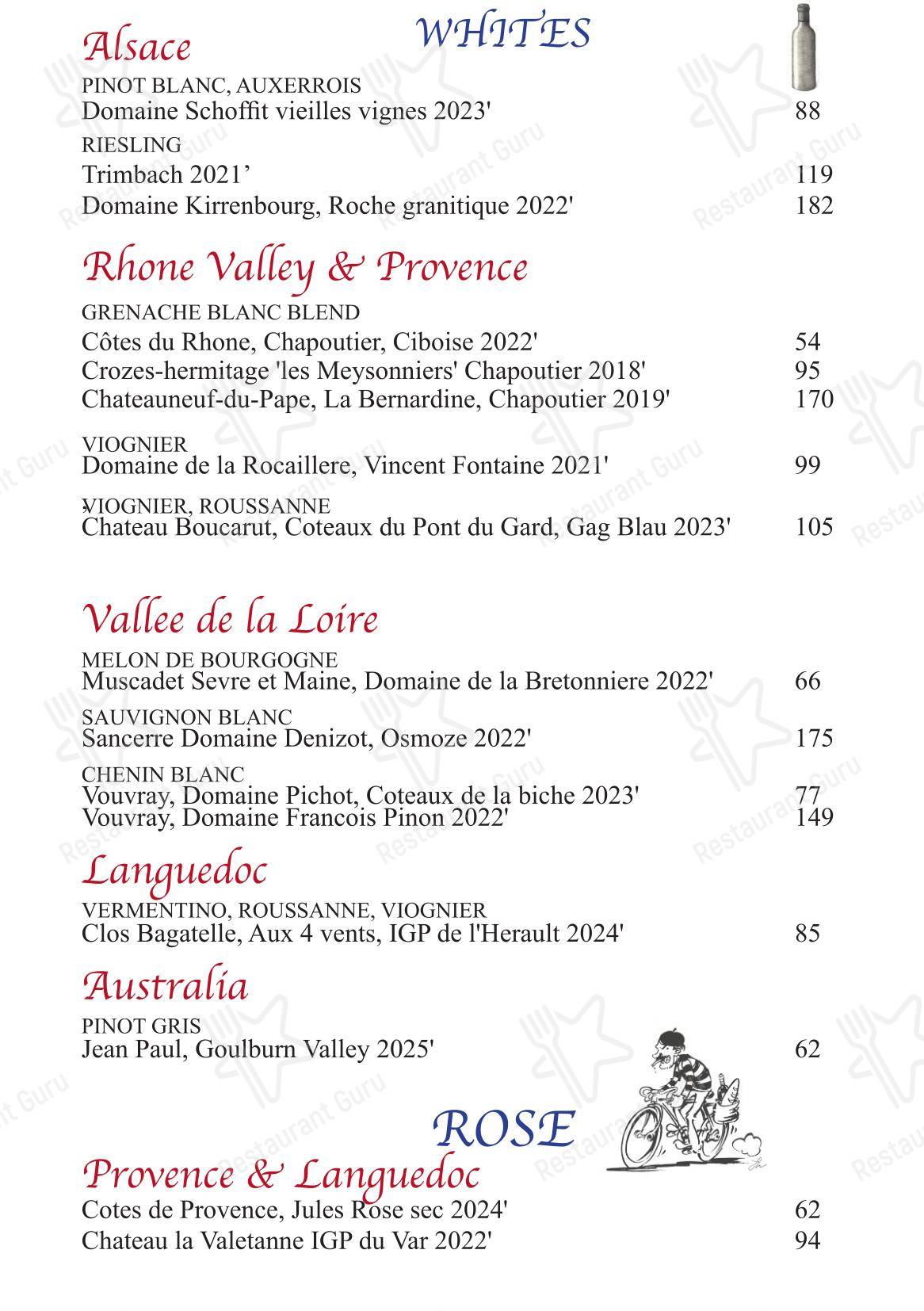 Меню паба и бара Bon Ap' Petit Bistro - Takeaway Menu