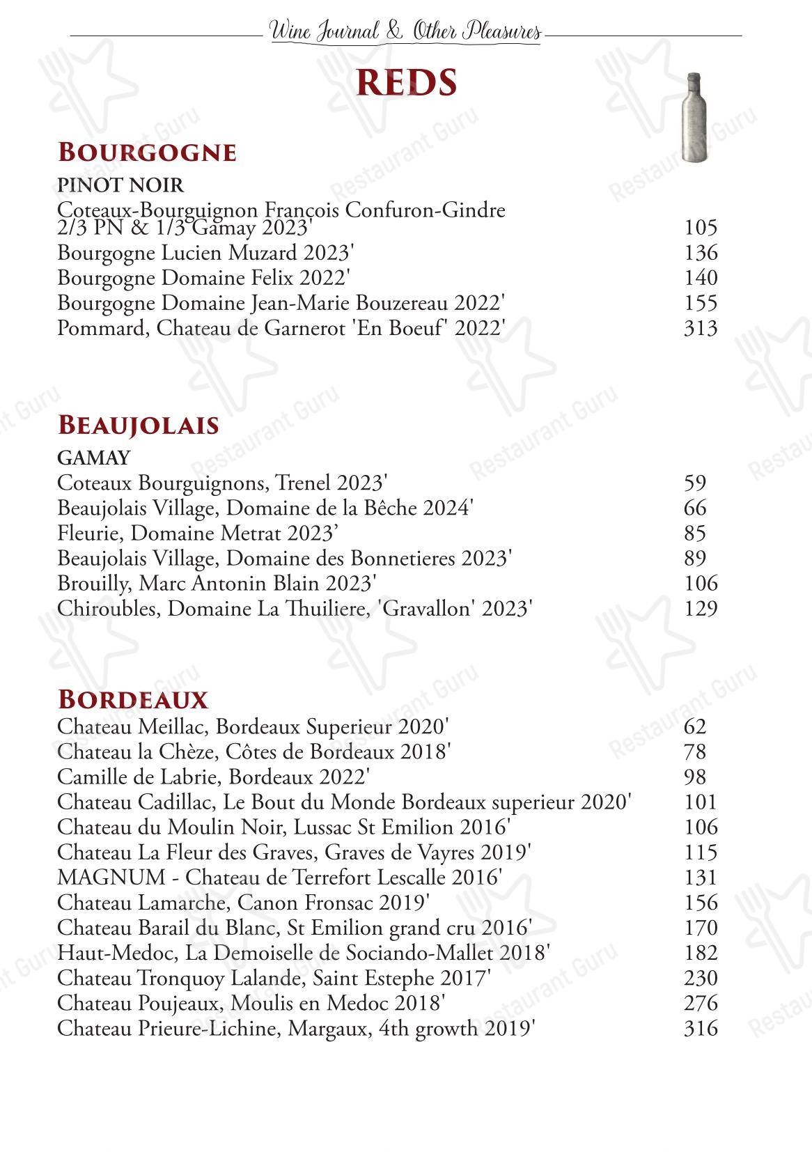 Bon Ap' Petit Bistro в Фицрое - Dinner Menu