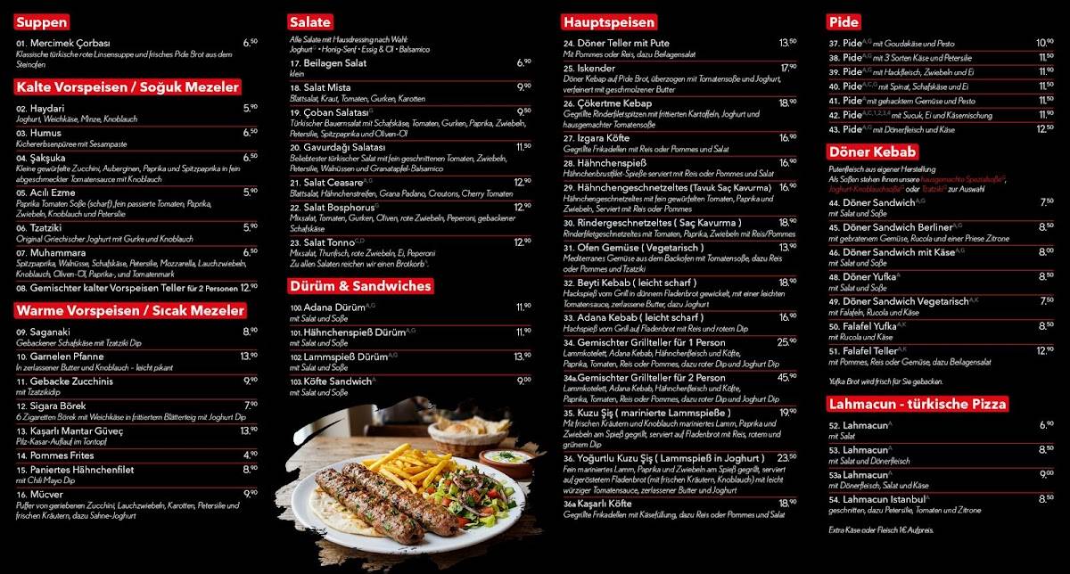 Bosphorus Restaurant & Grill меню