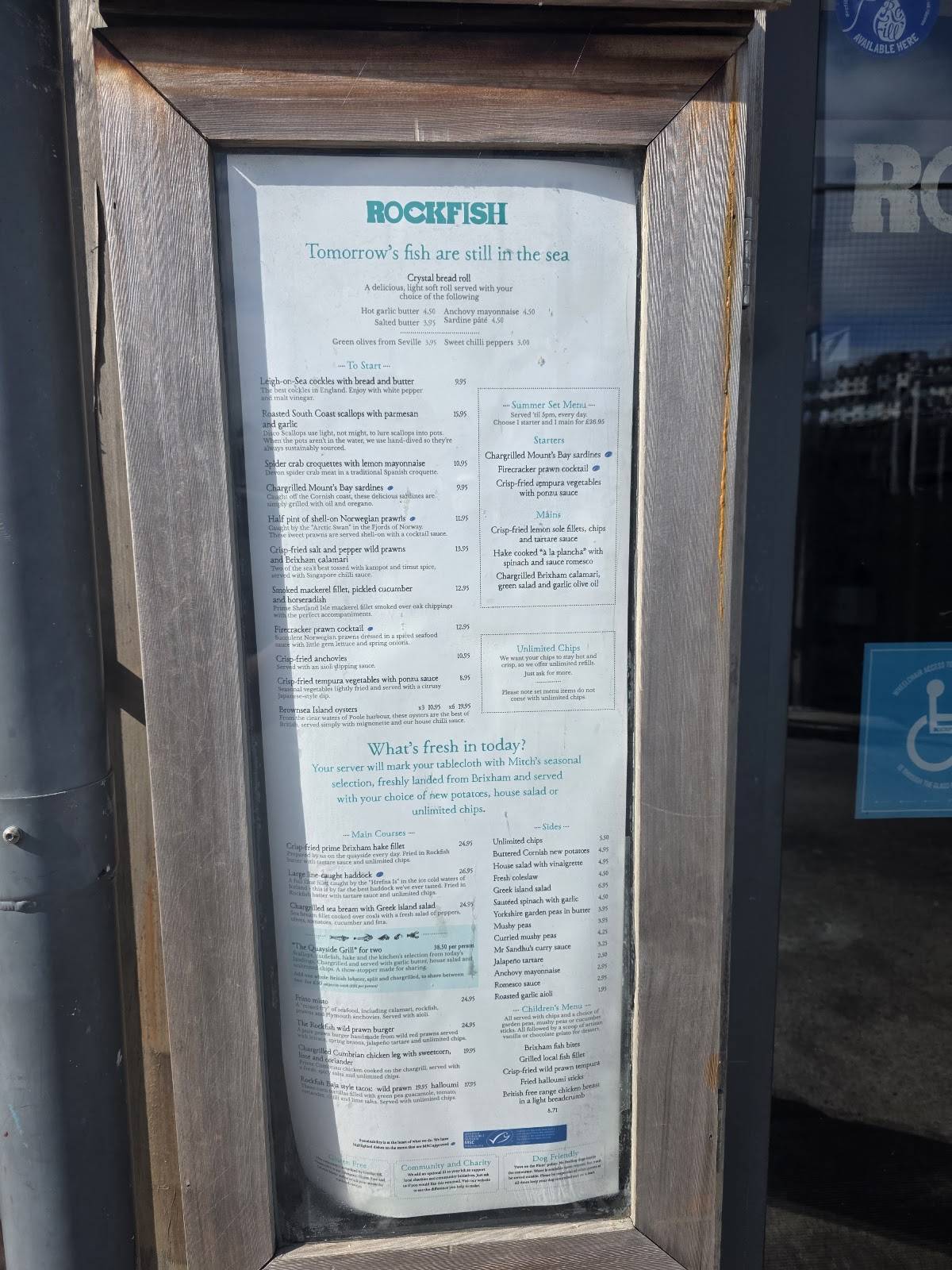 Rockfish меню