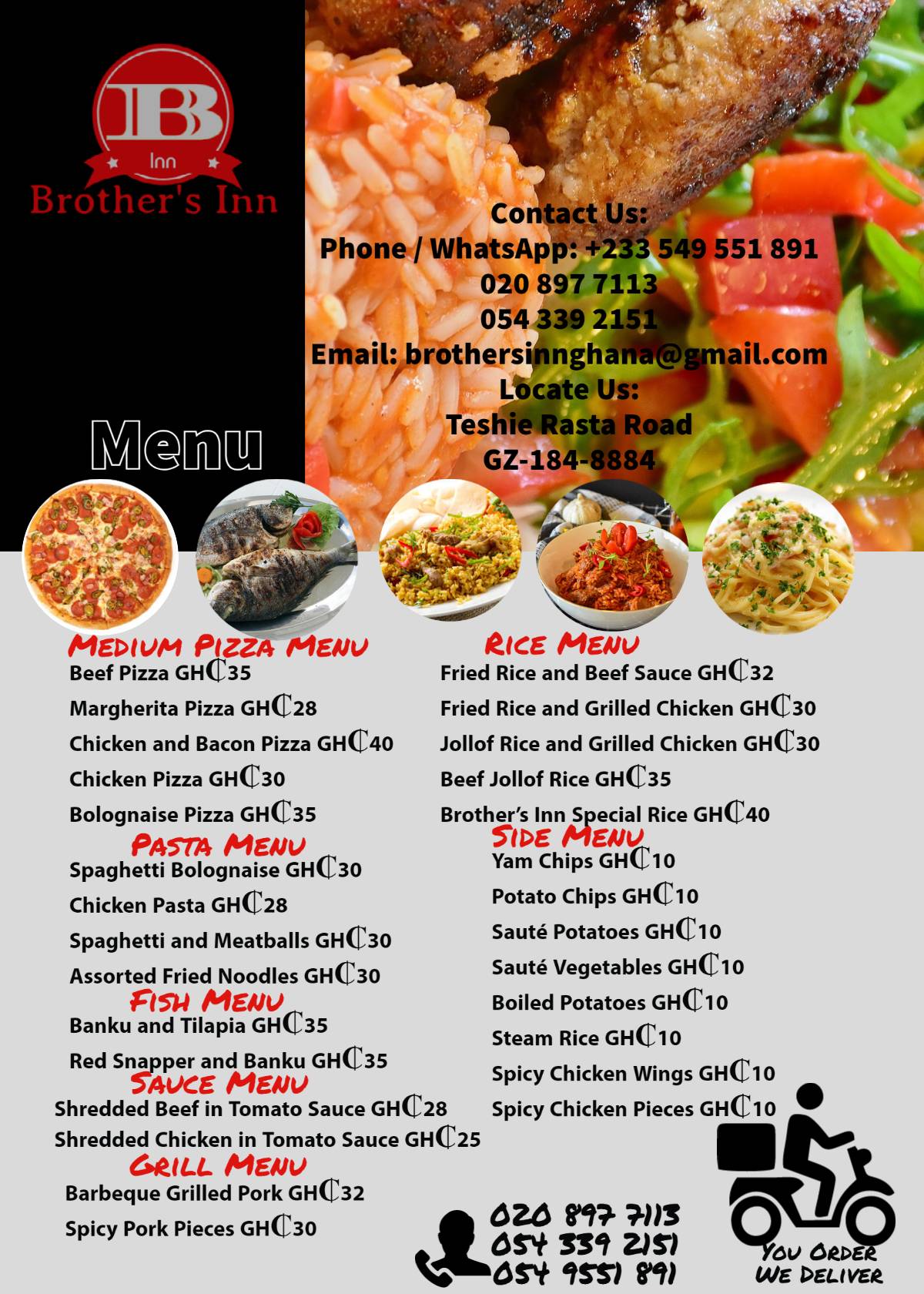 Brother's Inn меню