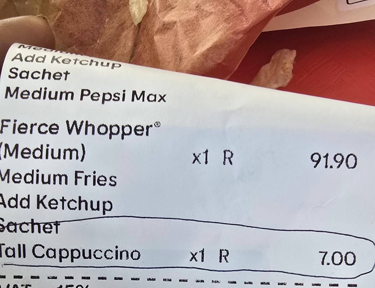 Burger King Rustenburg Drive-Thru (Halaal) меню