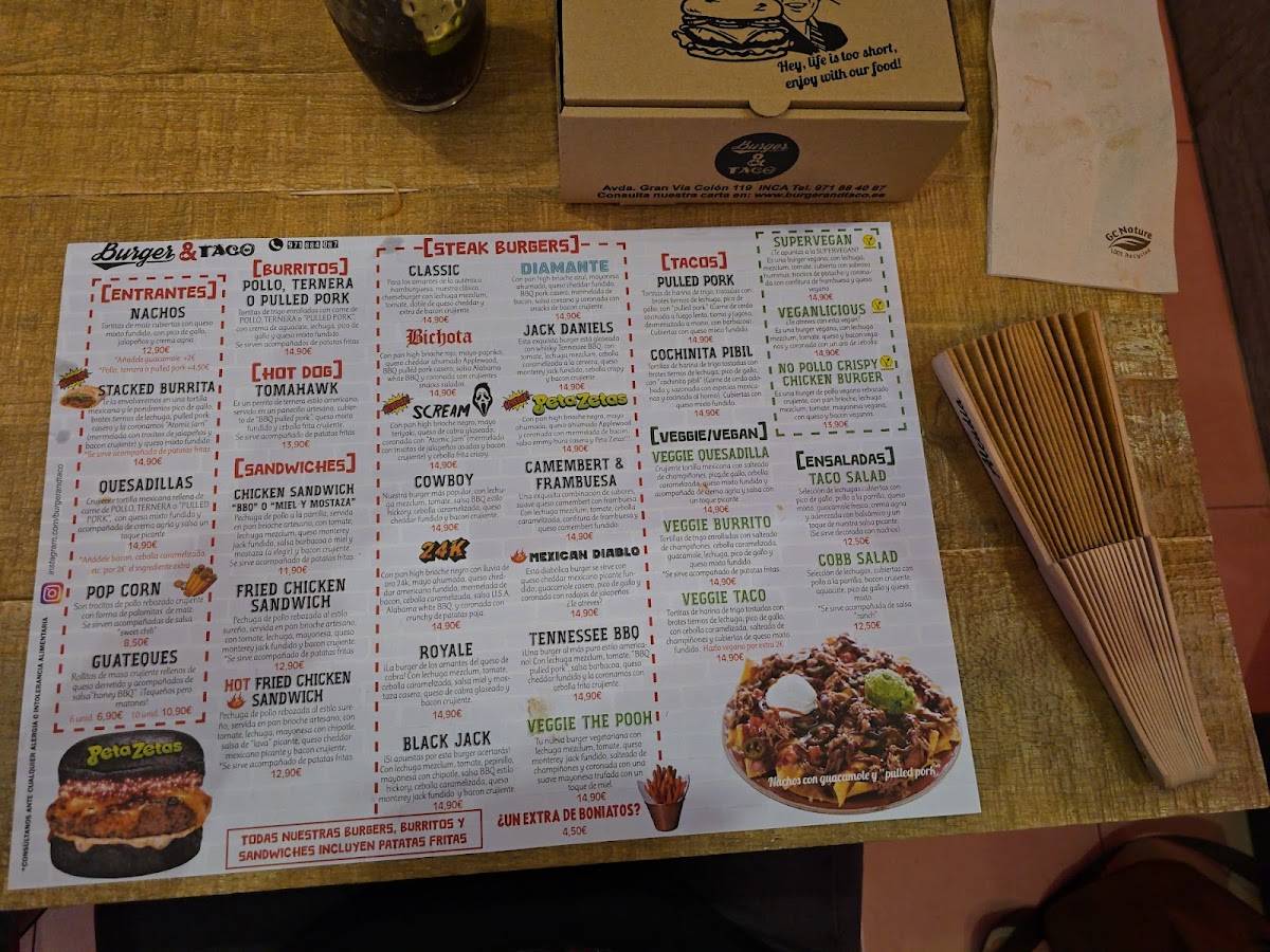 Burger & Taco меню