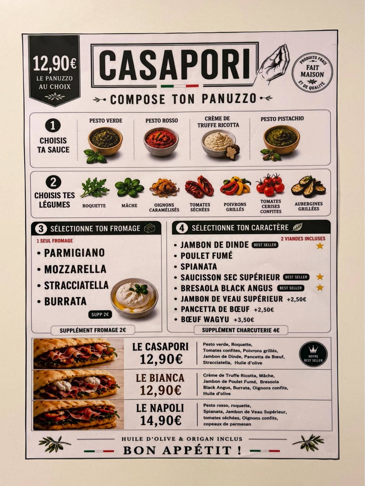 CASAPORI меню
