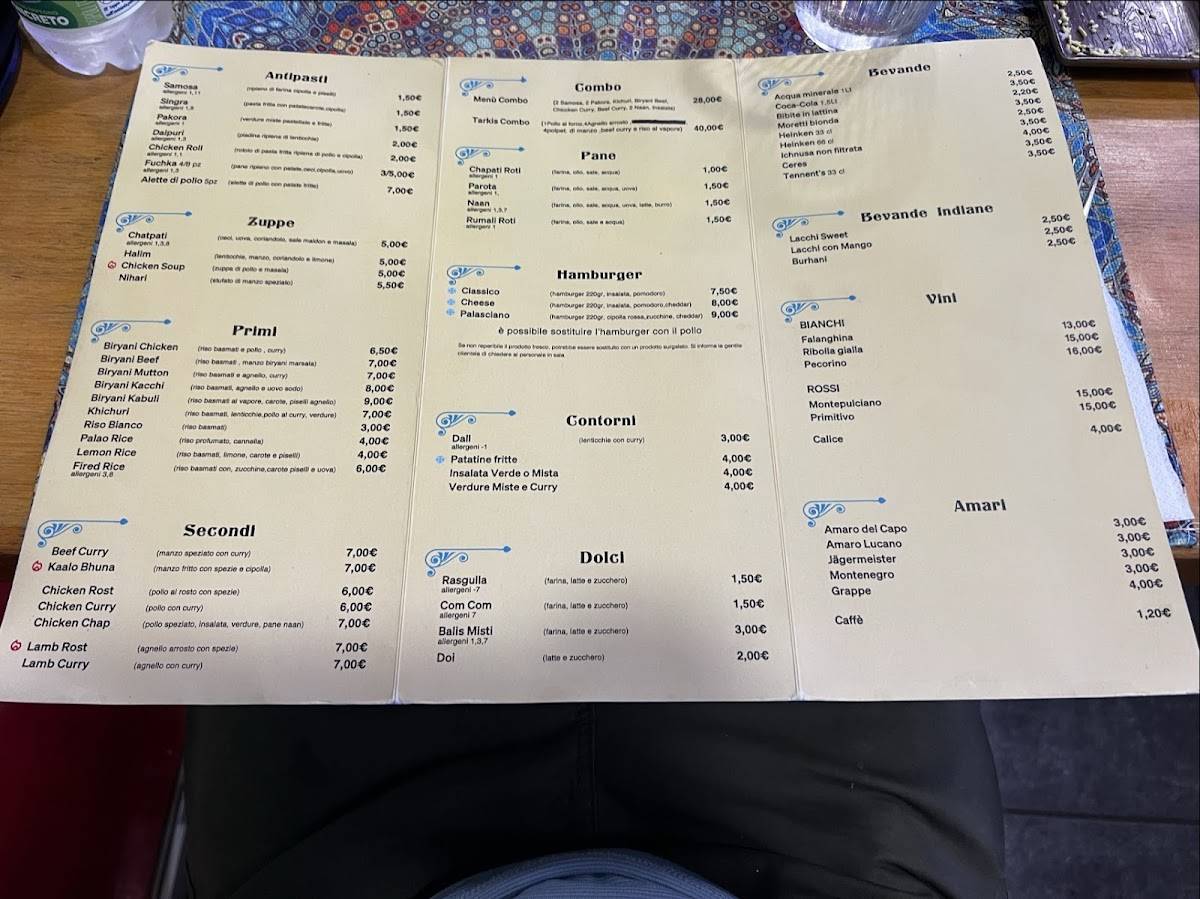 COMBO RISTORANTE меню