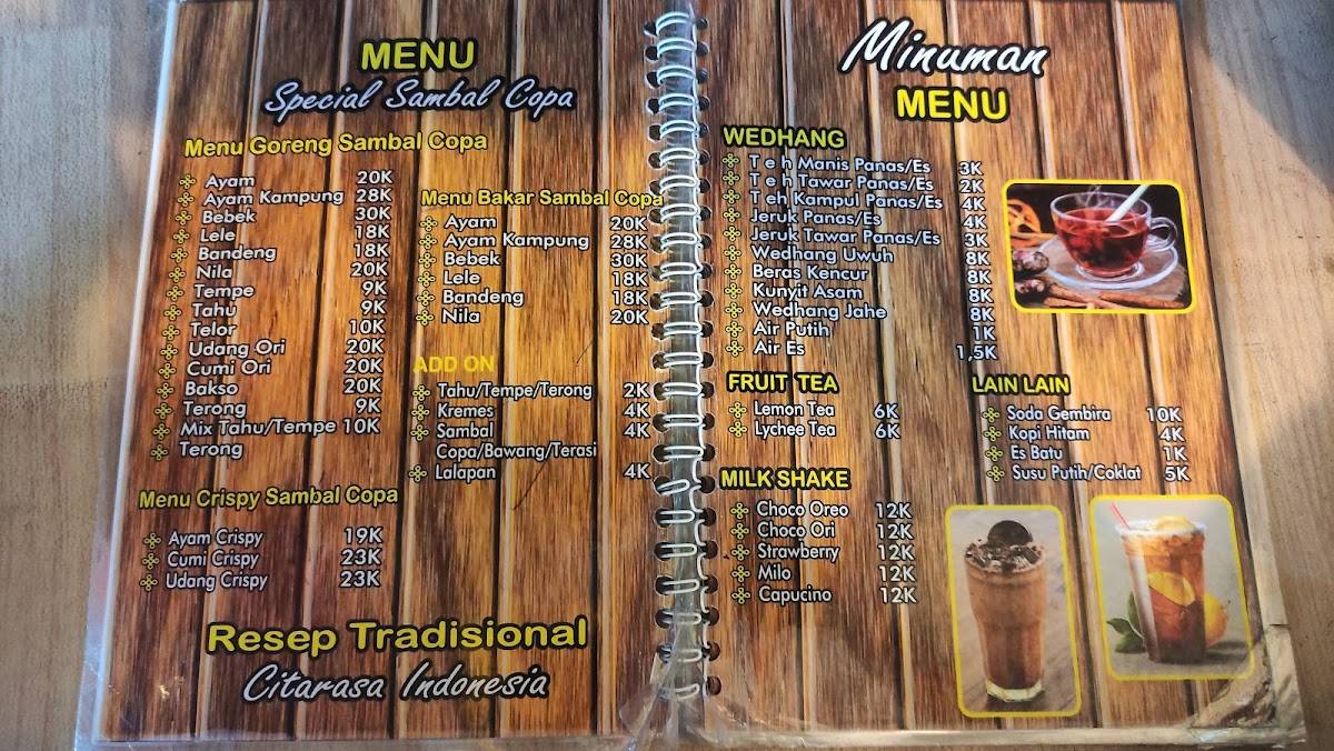 COPA меню
