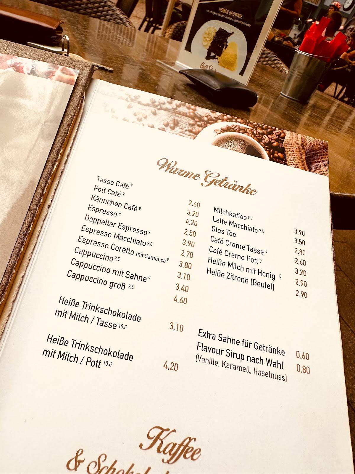 Cafe Sinke Rinteln меню