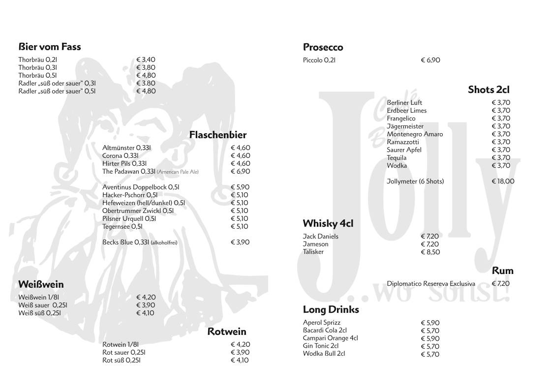 Cafe Jolly меню
