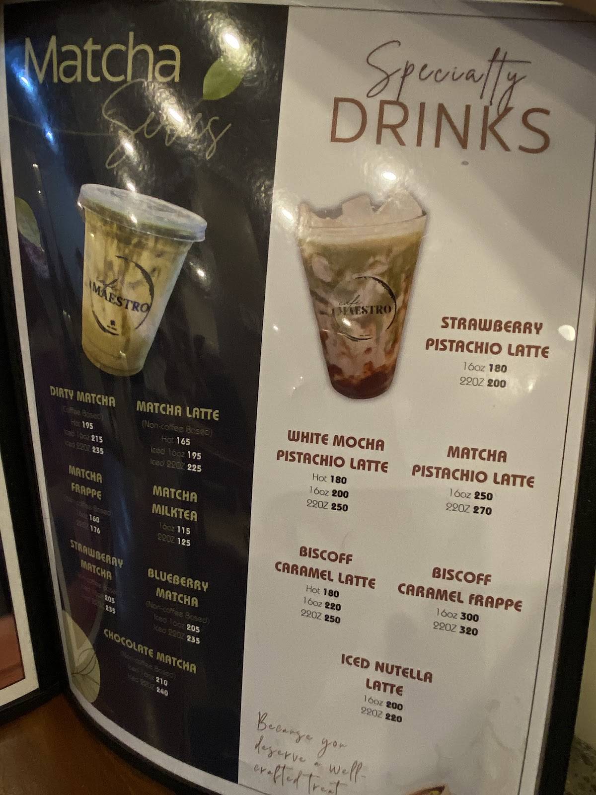 Cafe Maestro меню