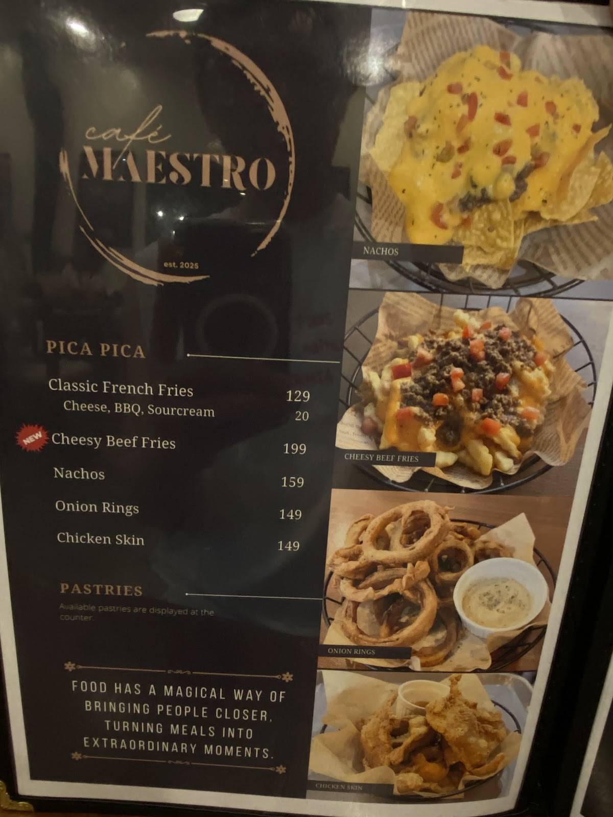 Cafe Maestro меню