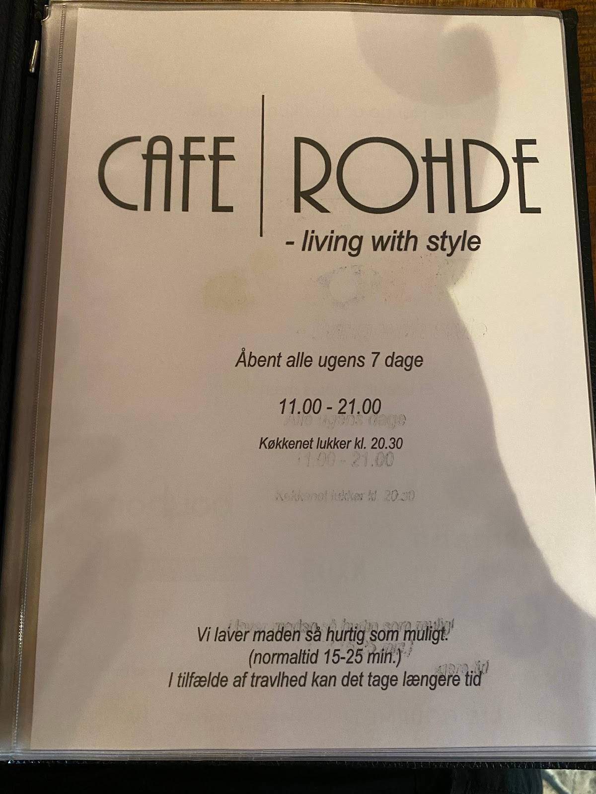 Cafe Rohde меню