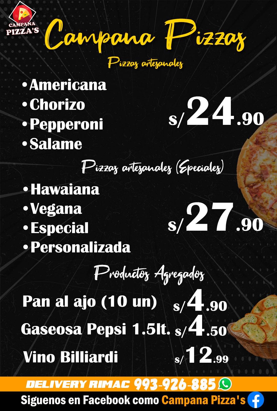 Campana Pizza's меню