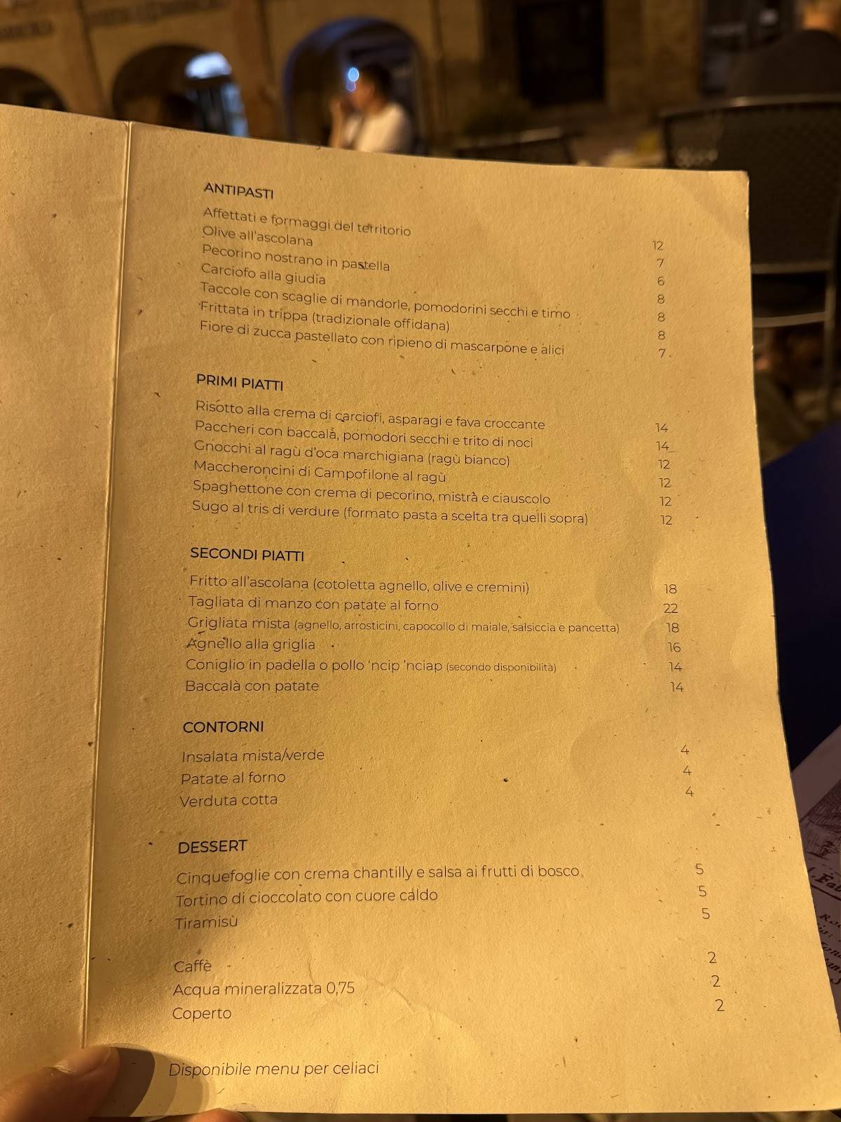 Cantina Offida меню