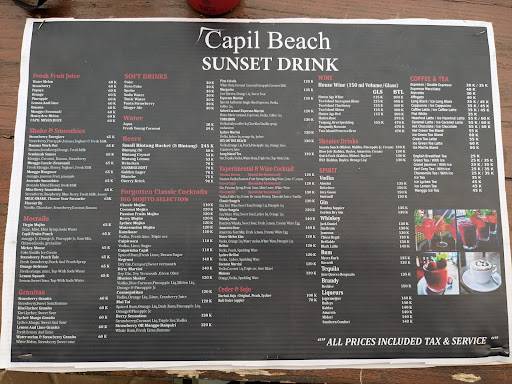 Capil Beach Grill & Bar меню