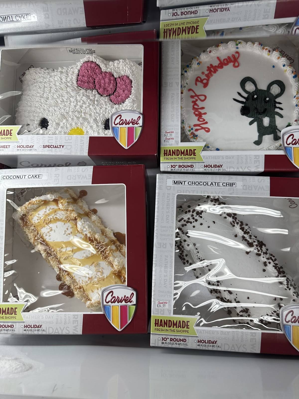 Carvel меню