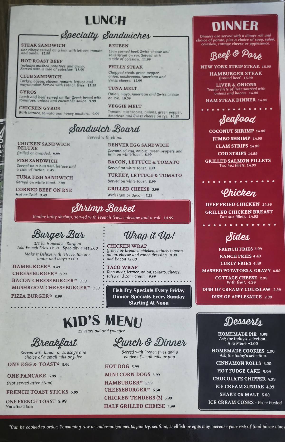 Char's Cafe меню