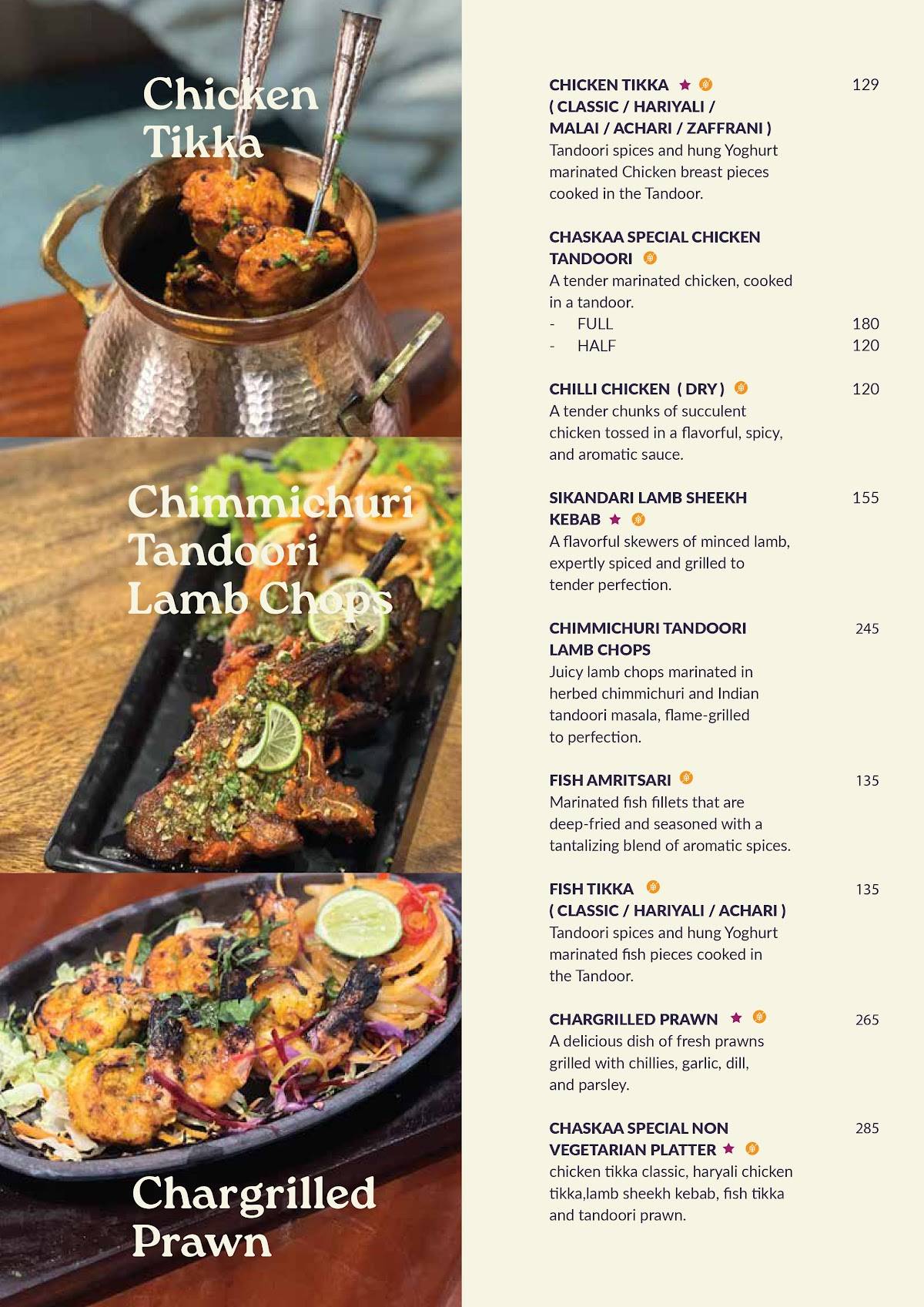 Chaskaa Modern Indian Cuisine & Bar меню