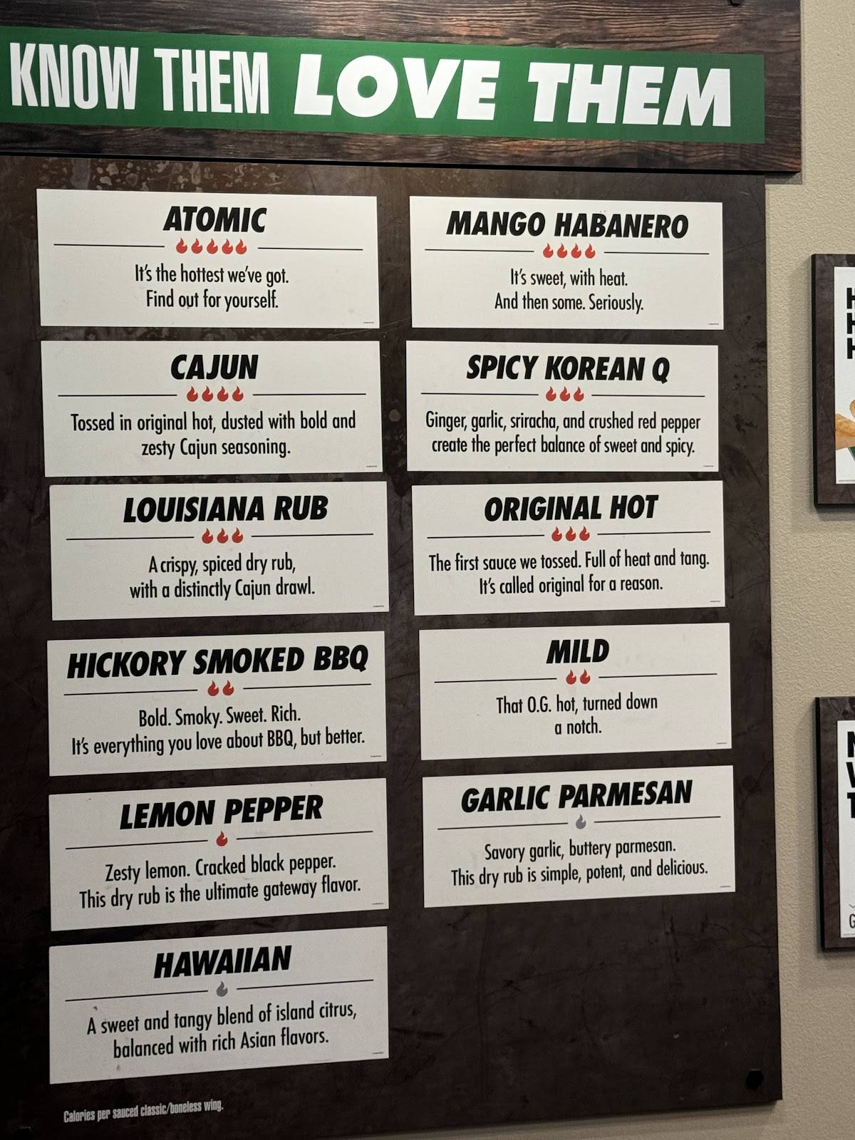 Wingstop меню