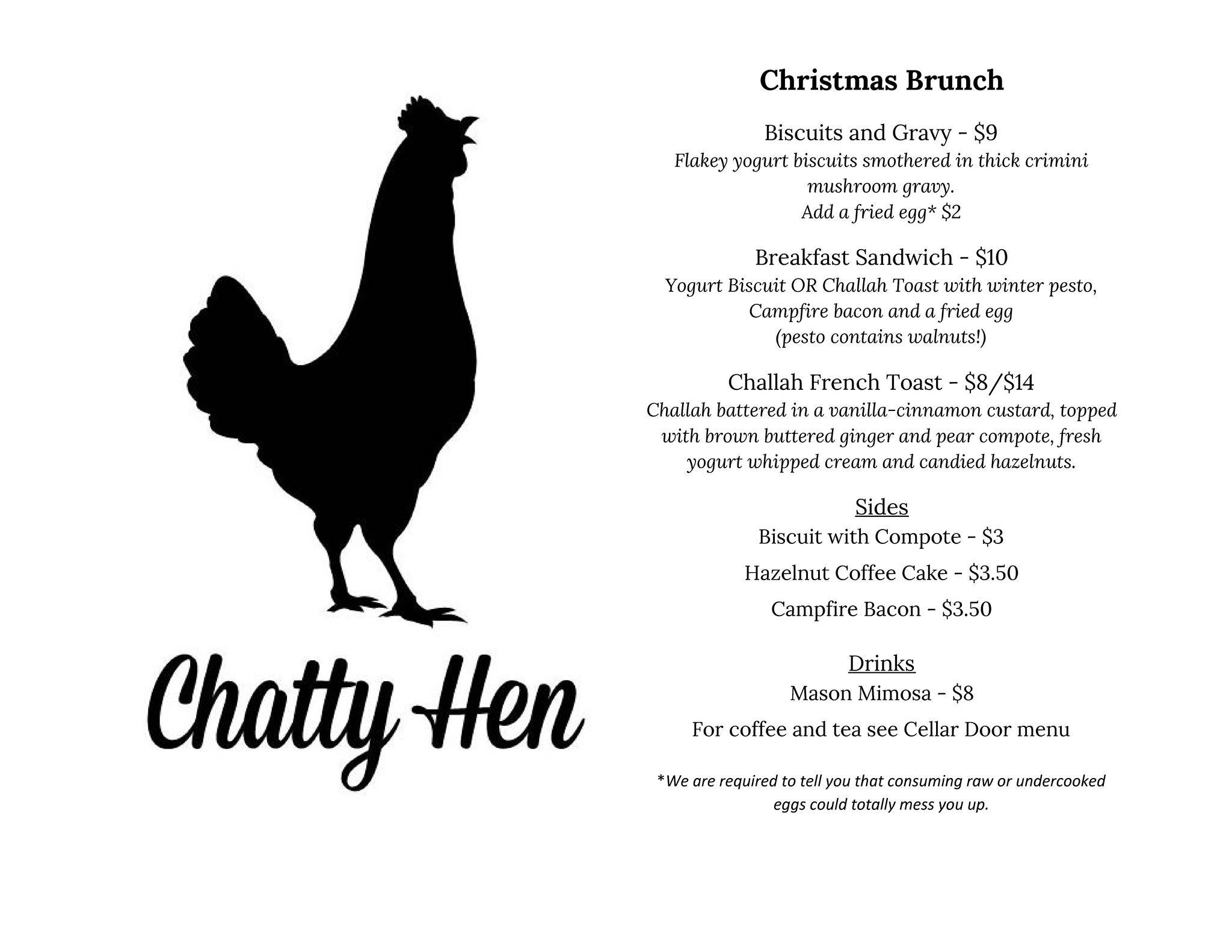 Chatty Hen меню
