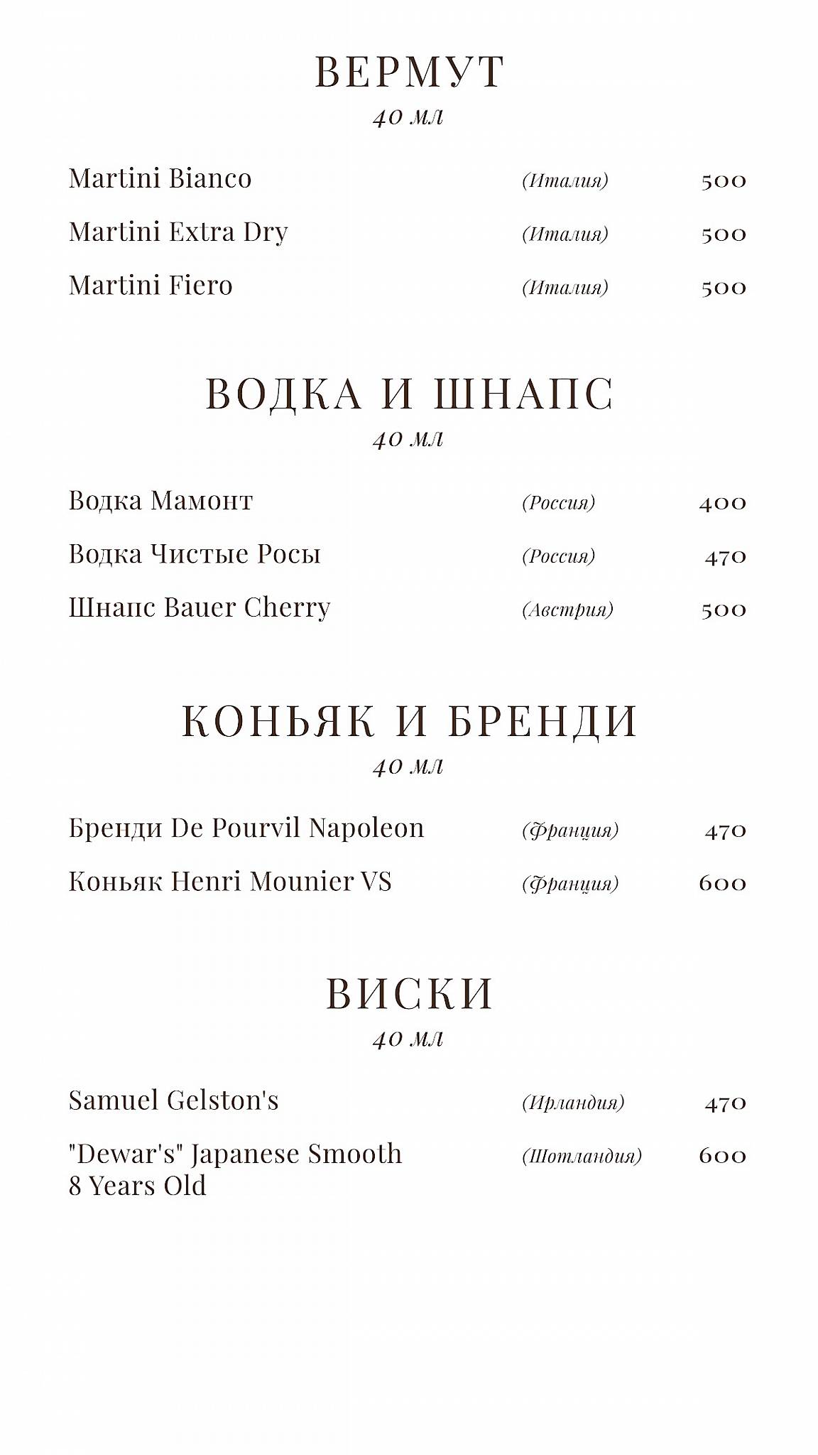 Чердак художника меню