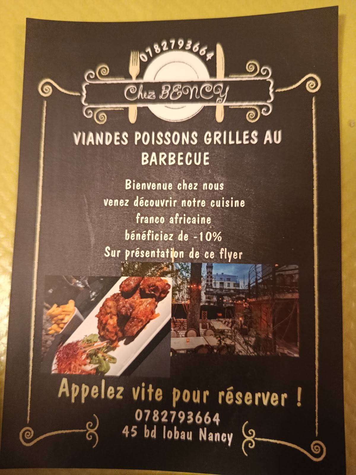 Chez BENCY меню