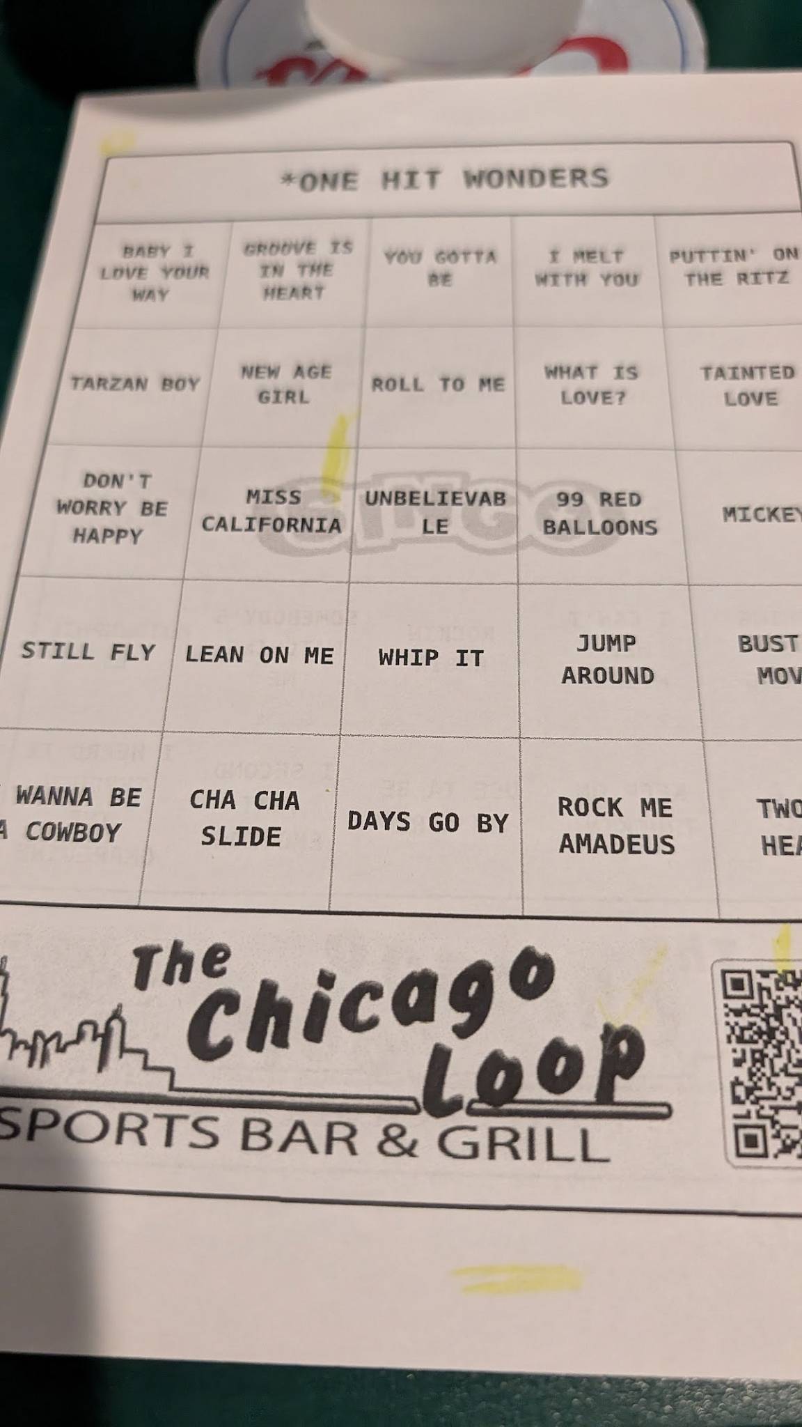 Chicago Loop Sports Bar & Grill меню
