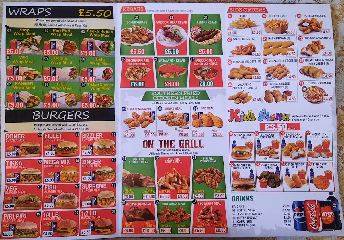 Chicken corner меню