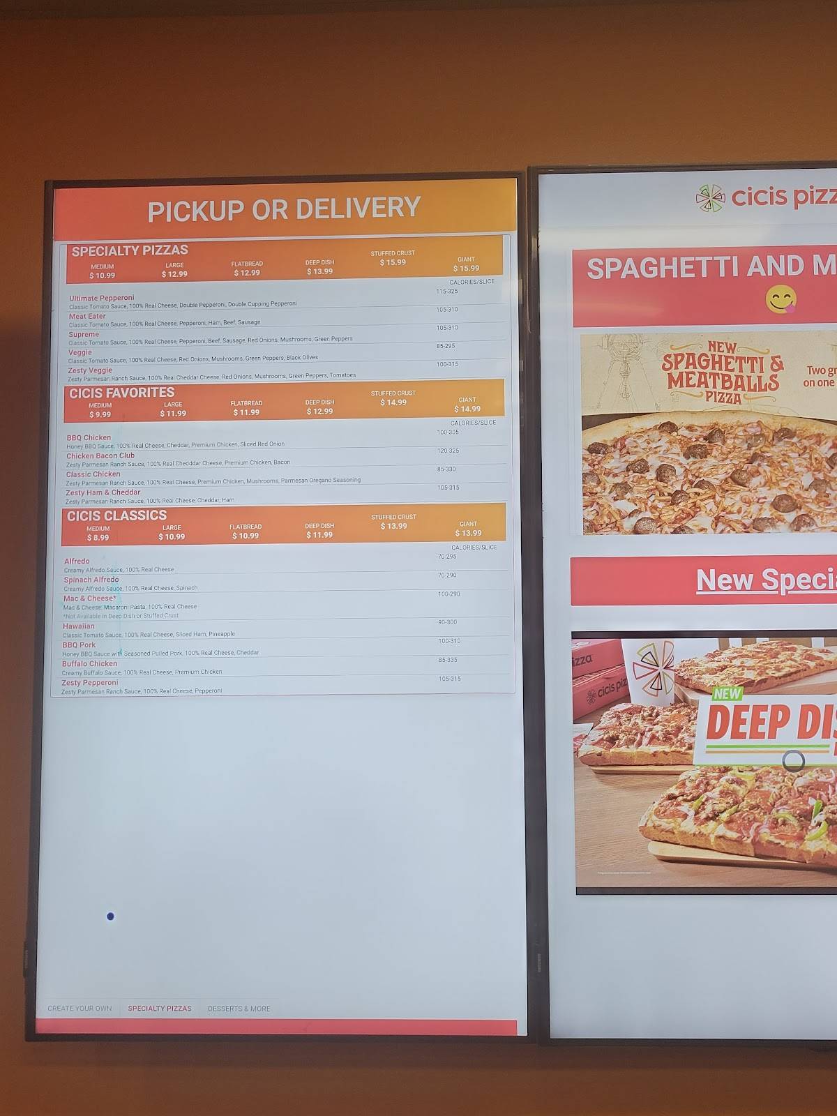Cicis Pizza меню