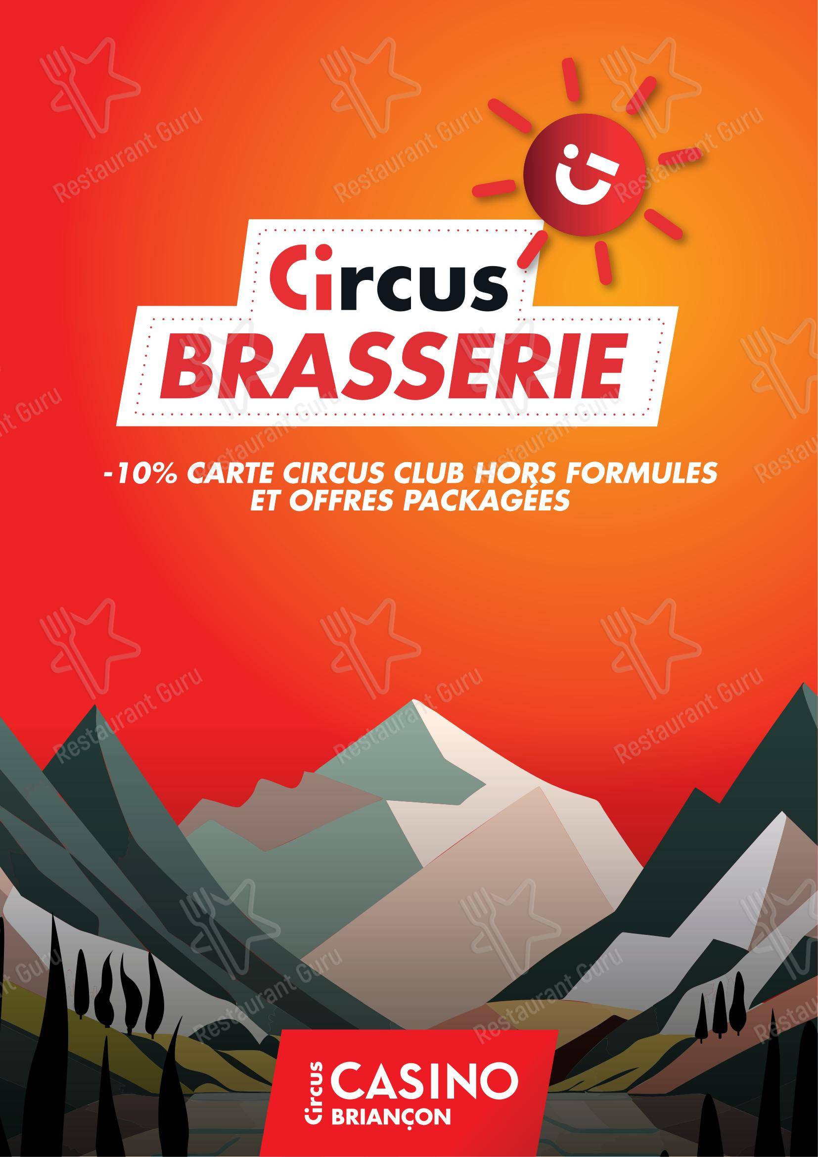 Circus Casino Briançon в Бриансоне - Меню