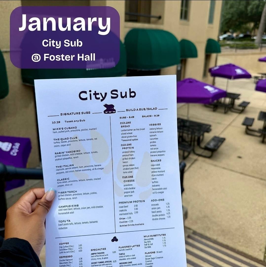 City Sub LSU меню