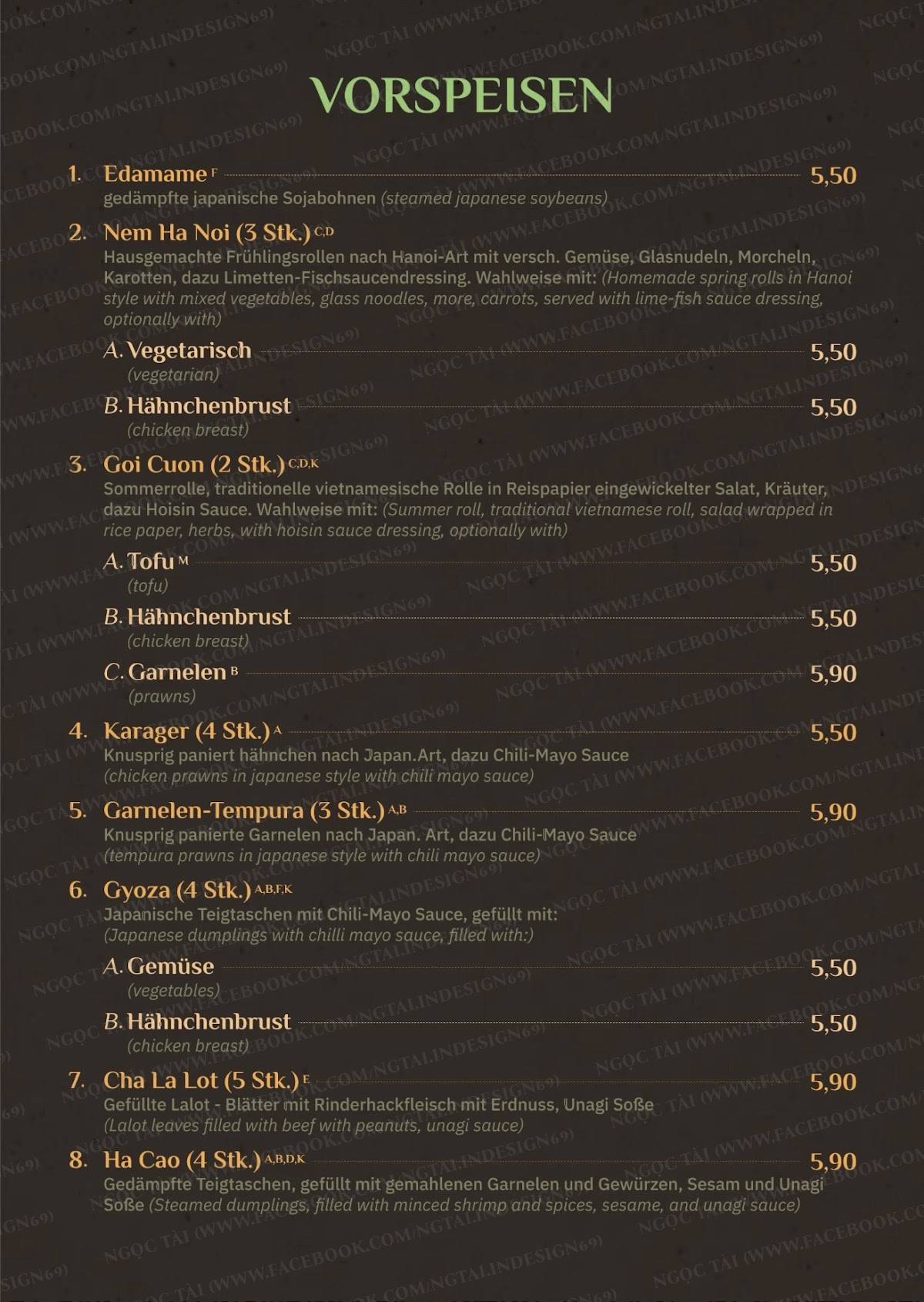 CoCoLÁ - Vietnamesisches Restaurant меню