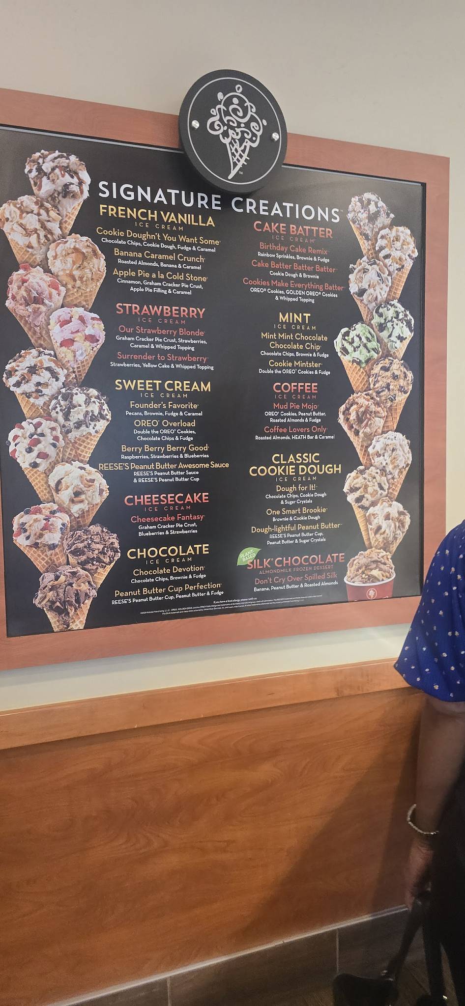 Cold Stone Creamery меню