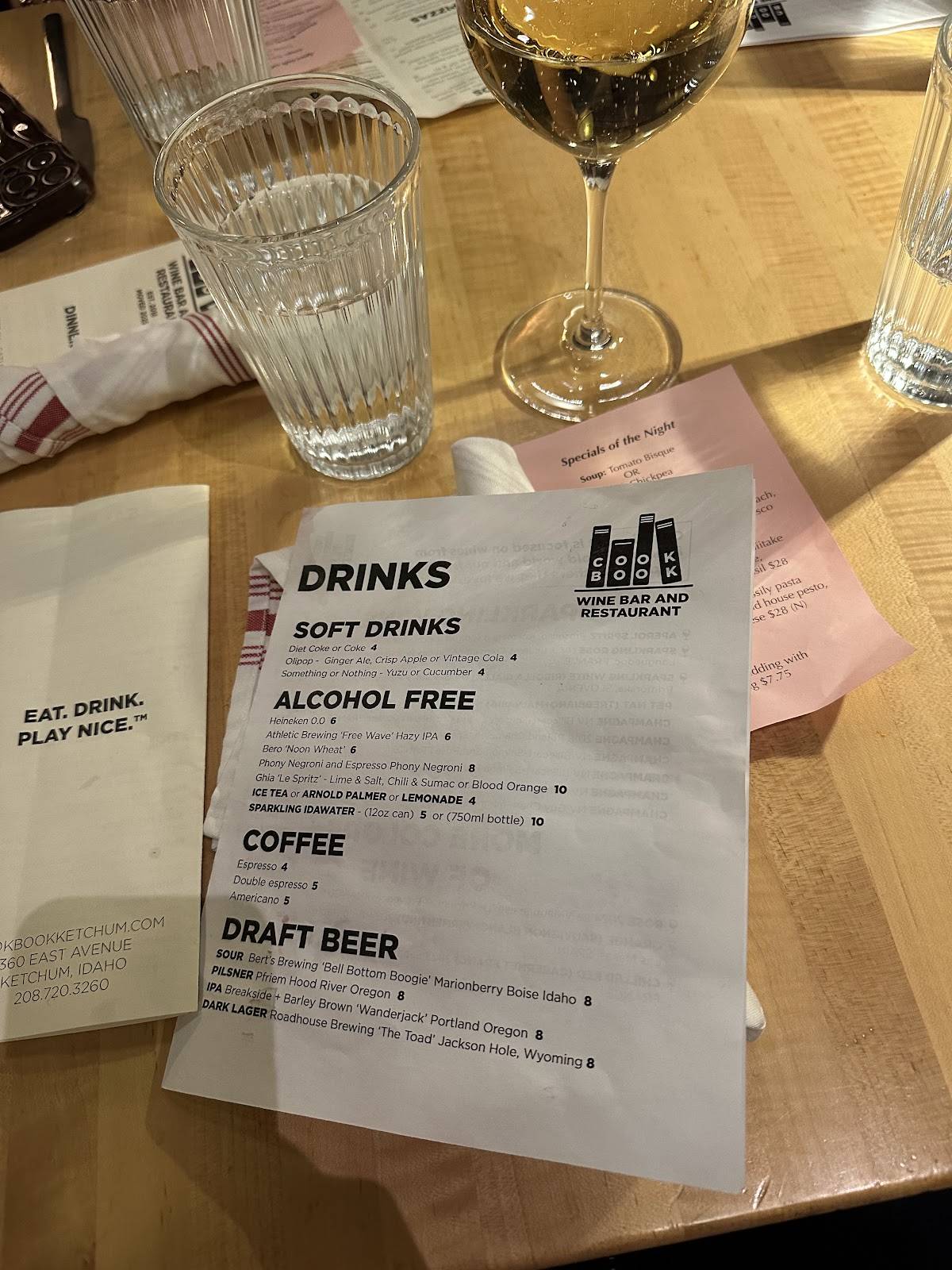 Cookbook Restaurant меню