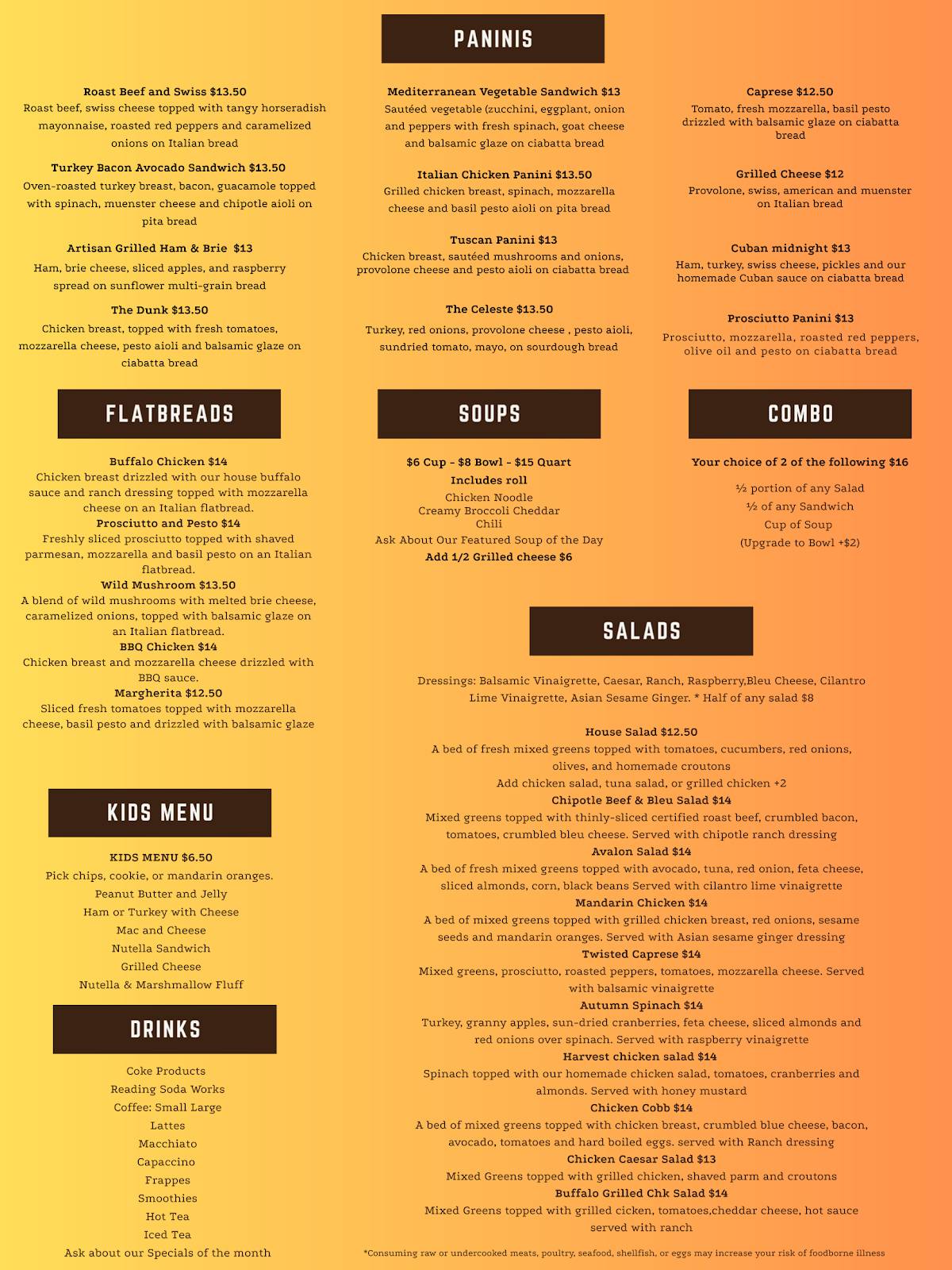 Crave Cafe меню