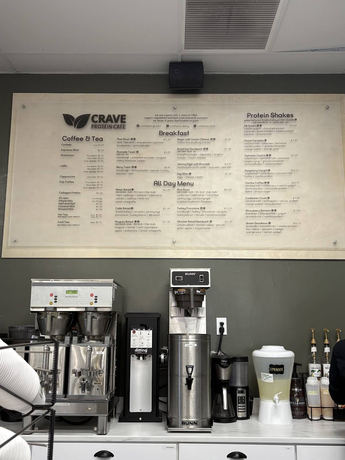 Crave Protein Cafe меню
