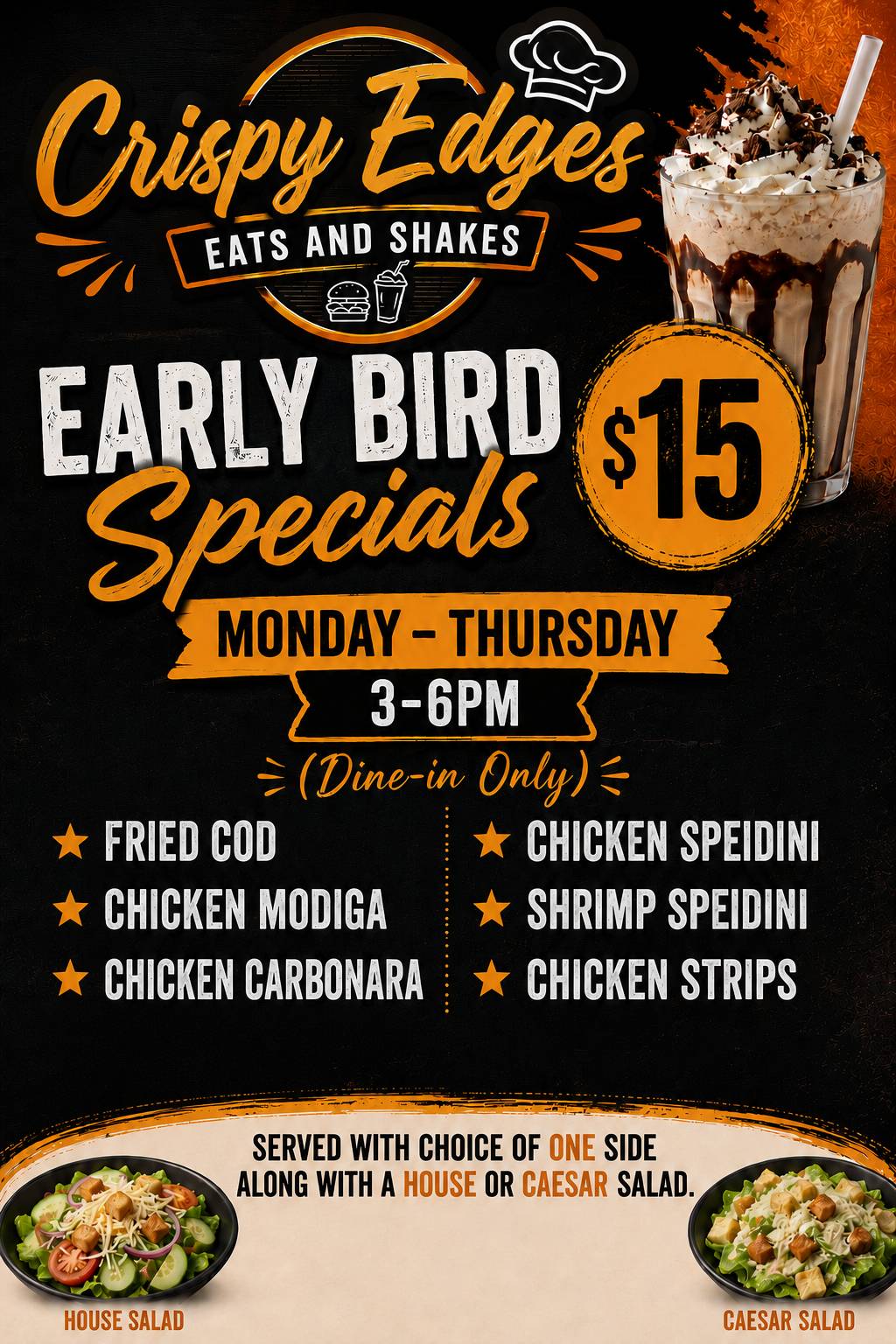 Crispy Edges Eats and Shakes меню
