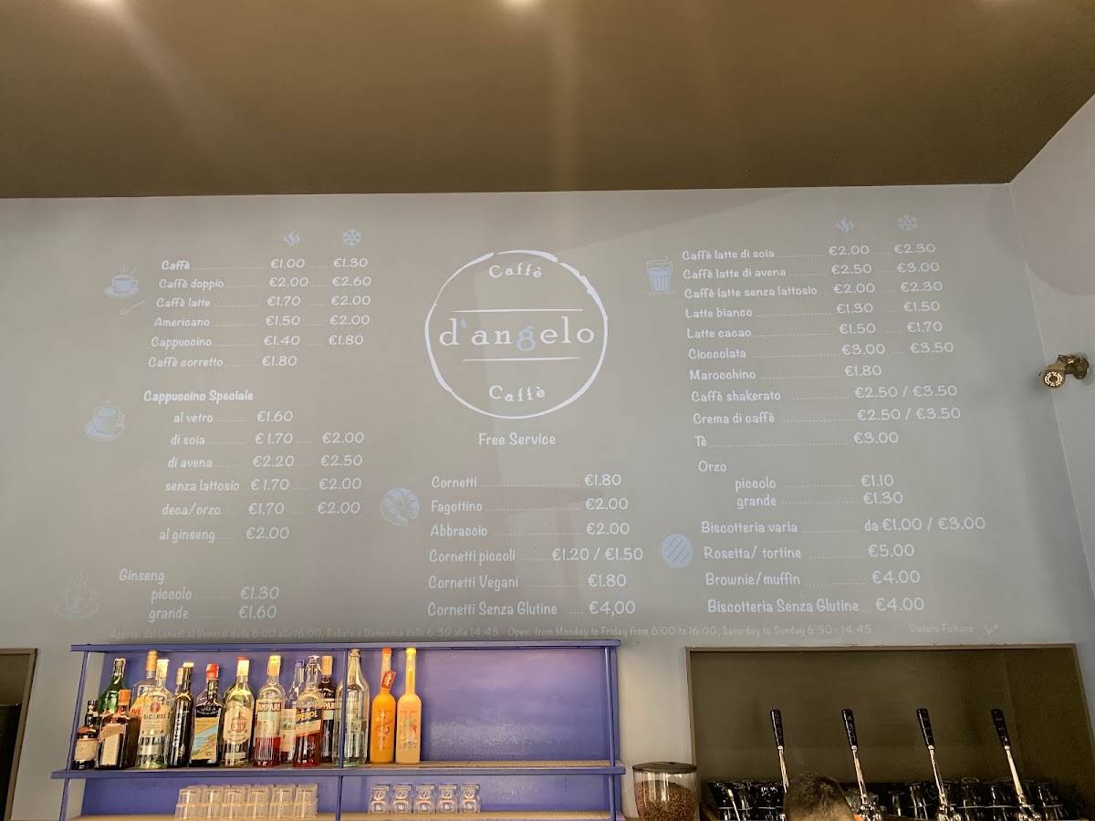 D’Angelo Caffè & Gastronomia меню