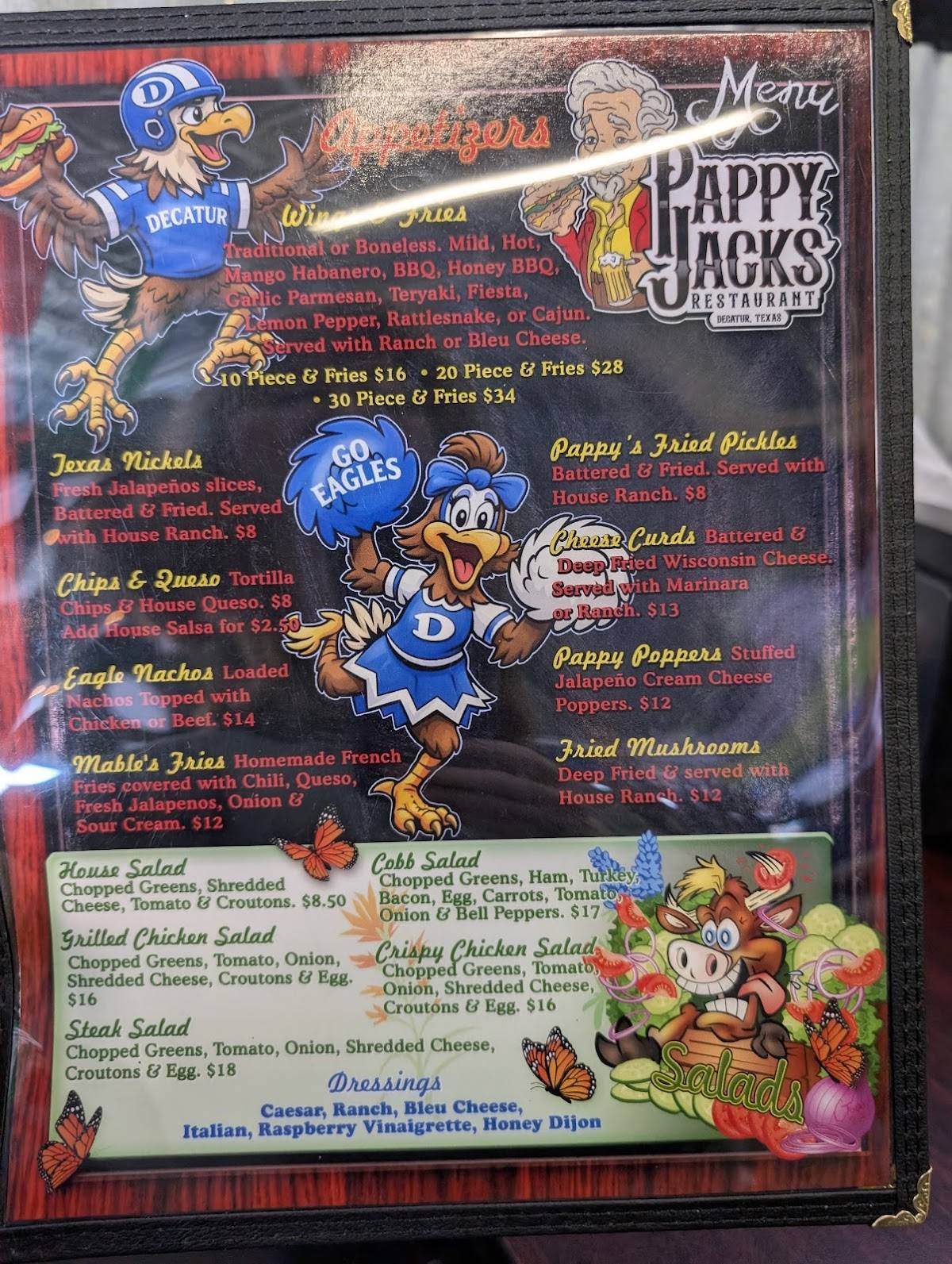 Pappy Jacks Decatur, TX меню