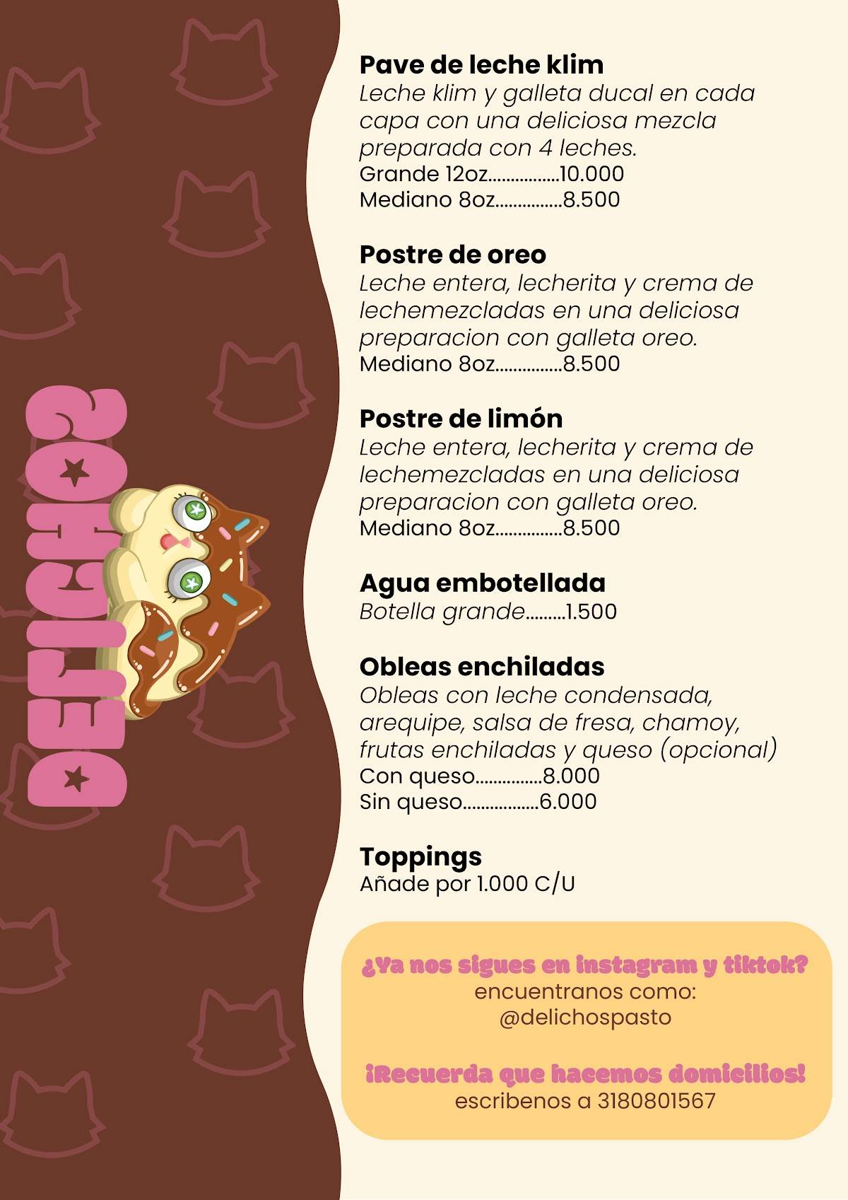 Delichos меню